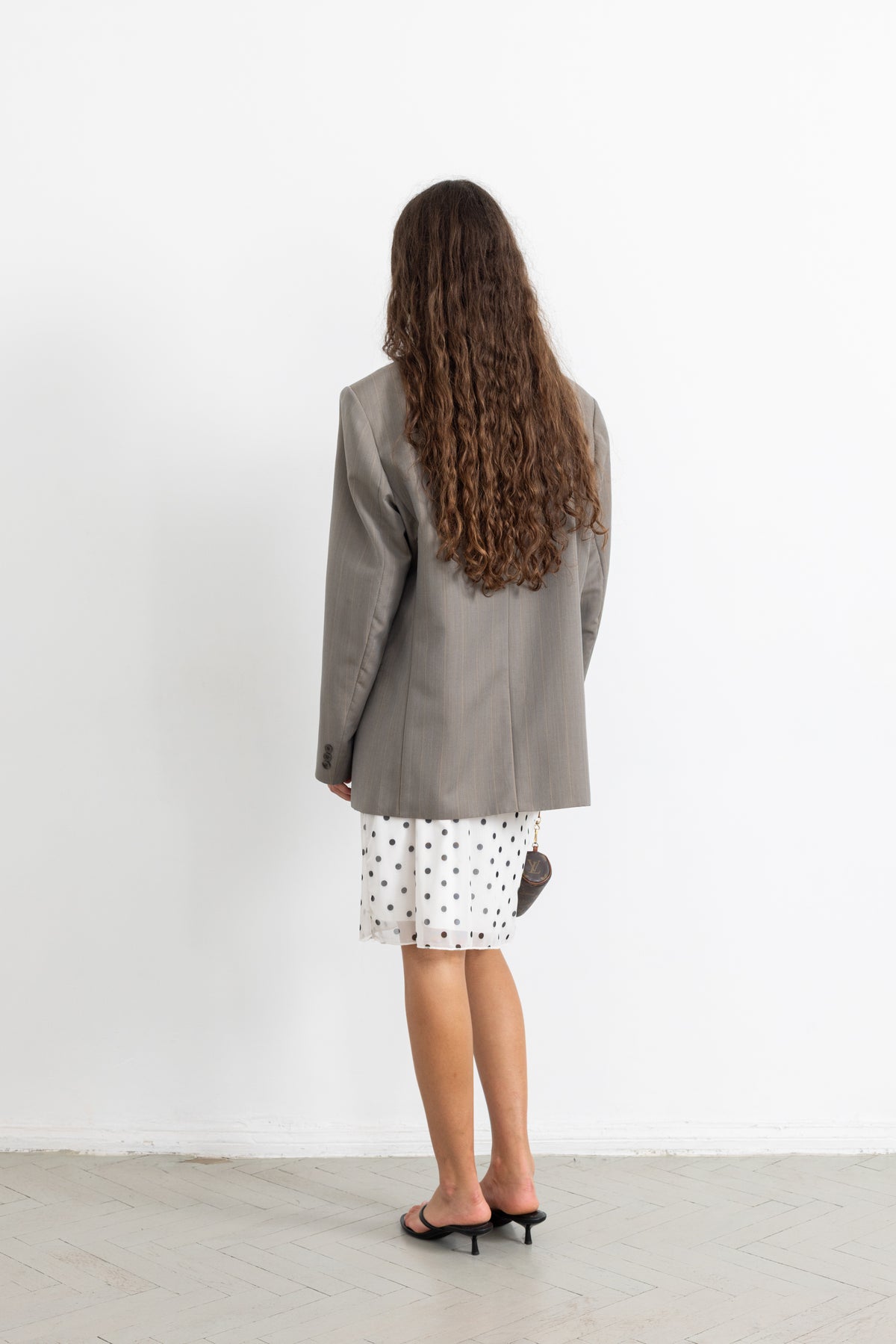 Vintage Grey Striped Wool Mohair Blazer