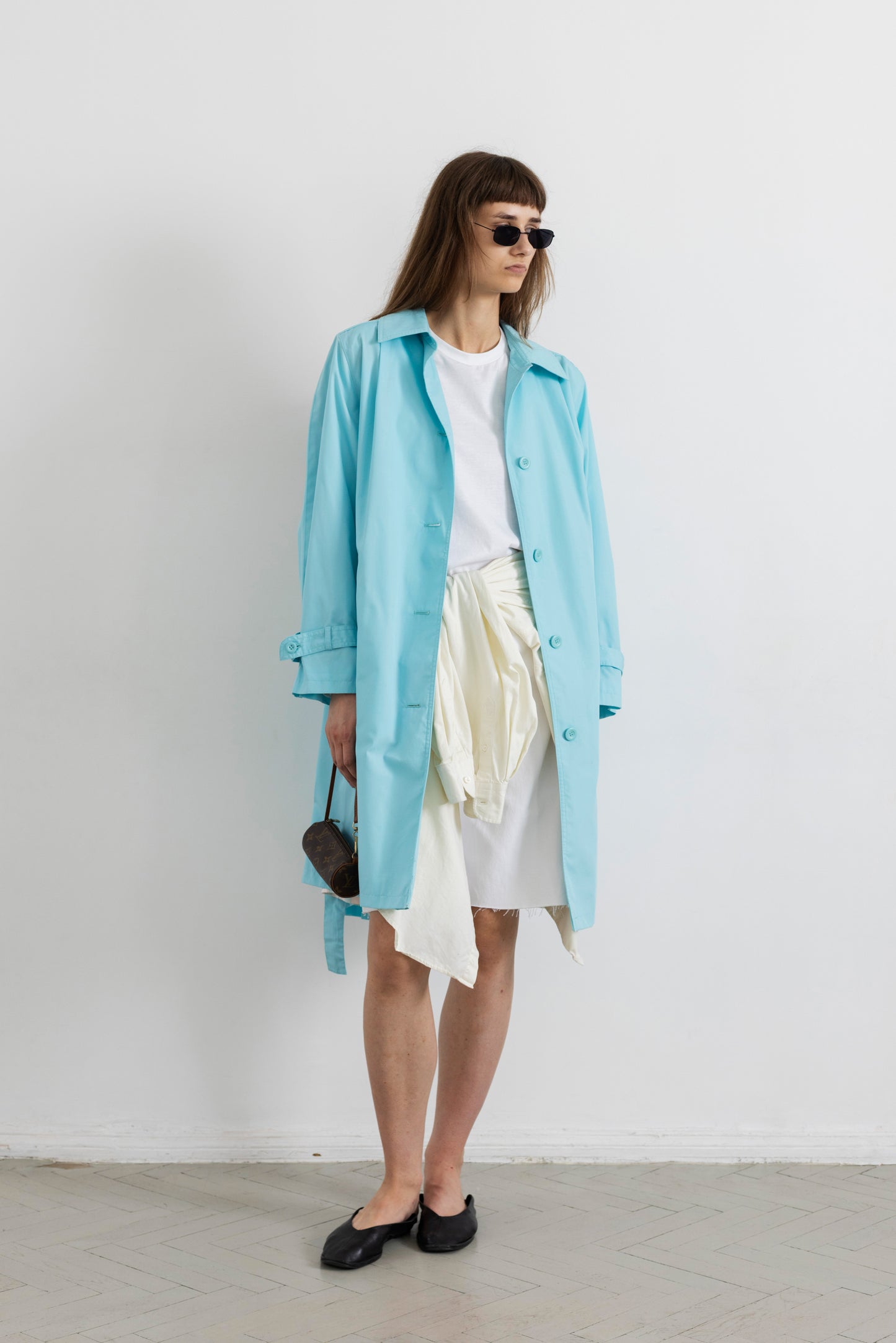 Vintage Turquoise Trench Coat