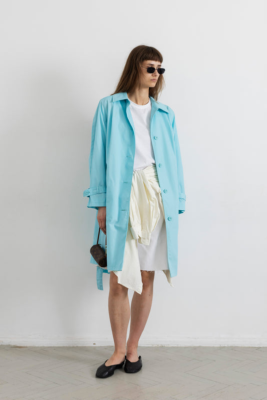 Vintage Turquoise Trench Coat
