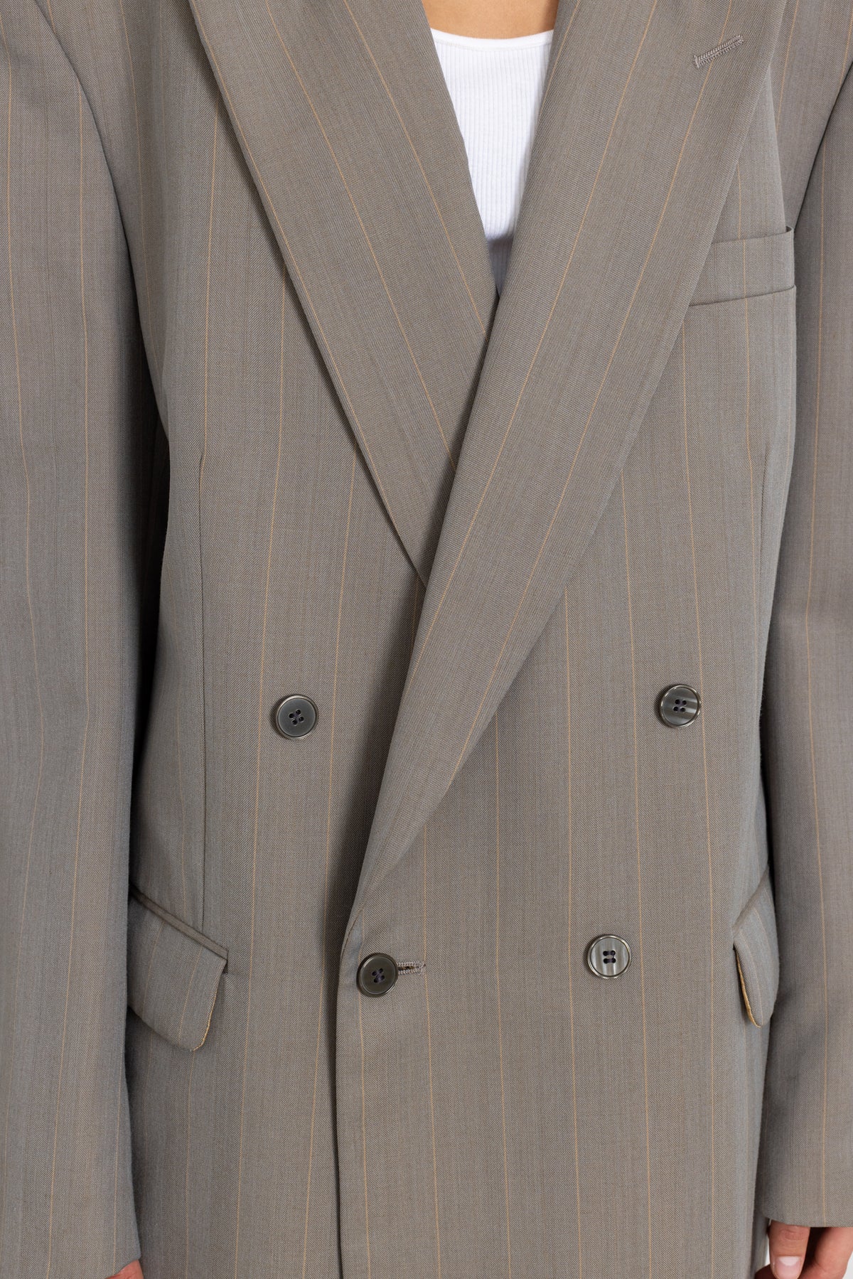 Vintage Grey Striped Wool Mohair Blazer