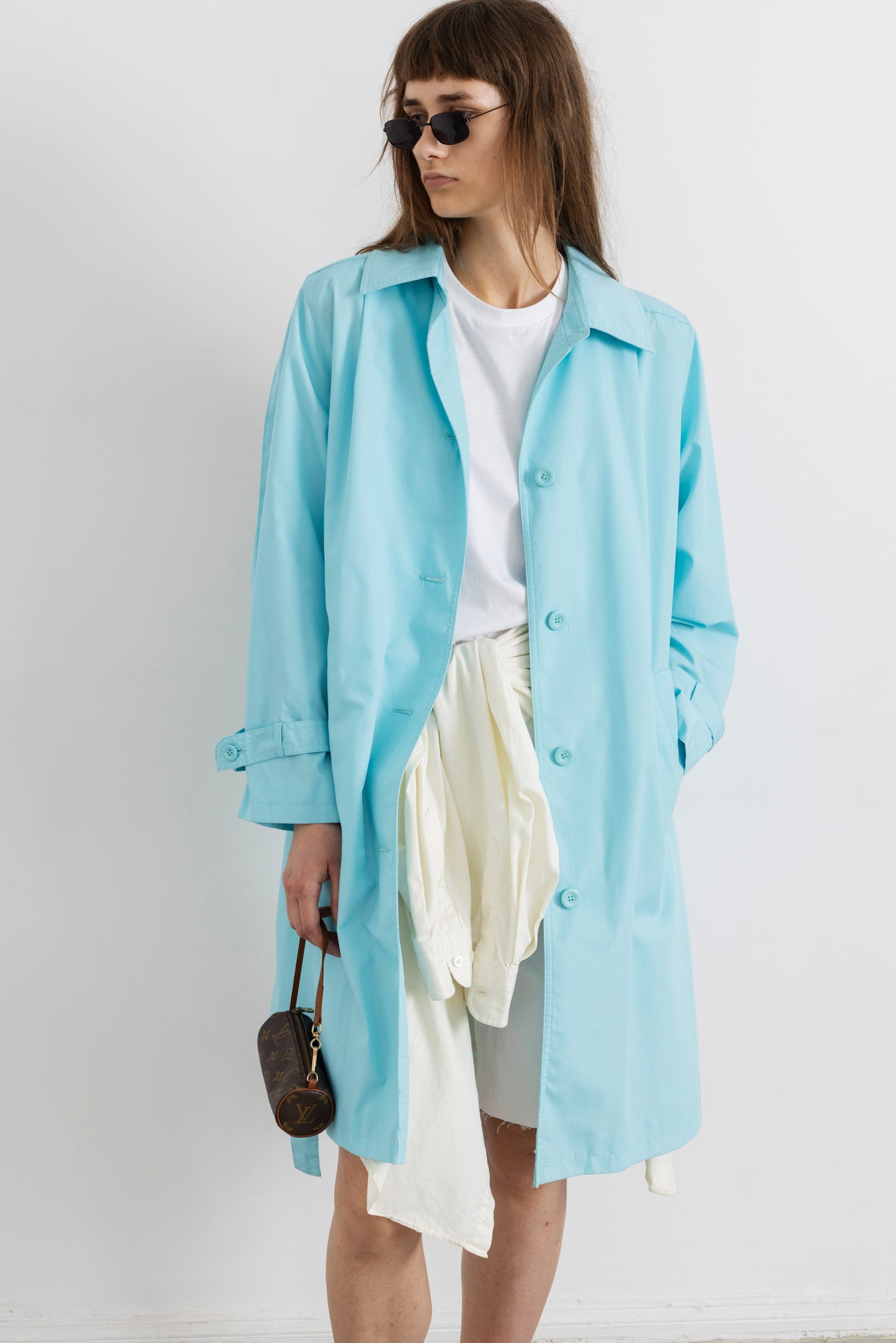 Vintage Turquoise Trench Coat