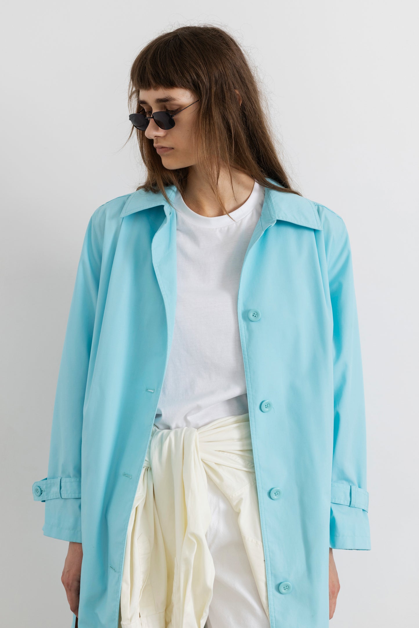 Vintage Turquoise Trench Coat