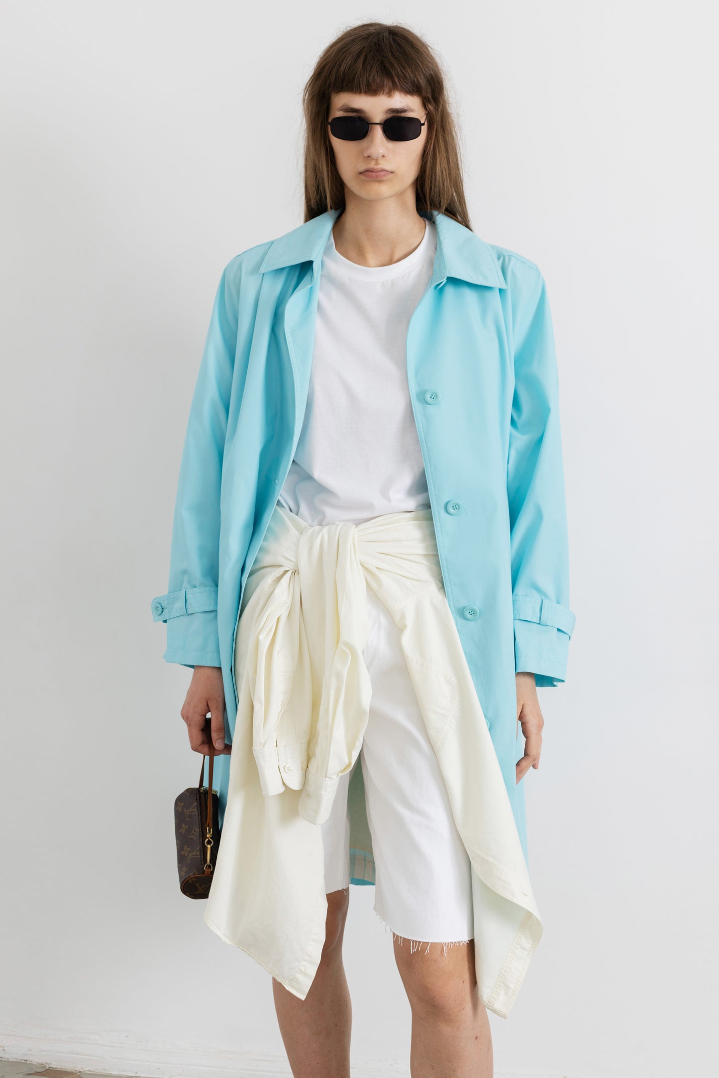 Vintage Turquoise Trench Coat