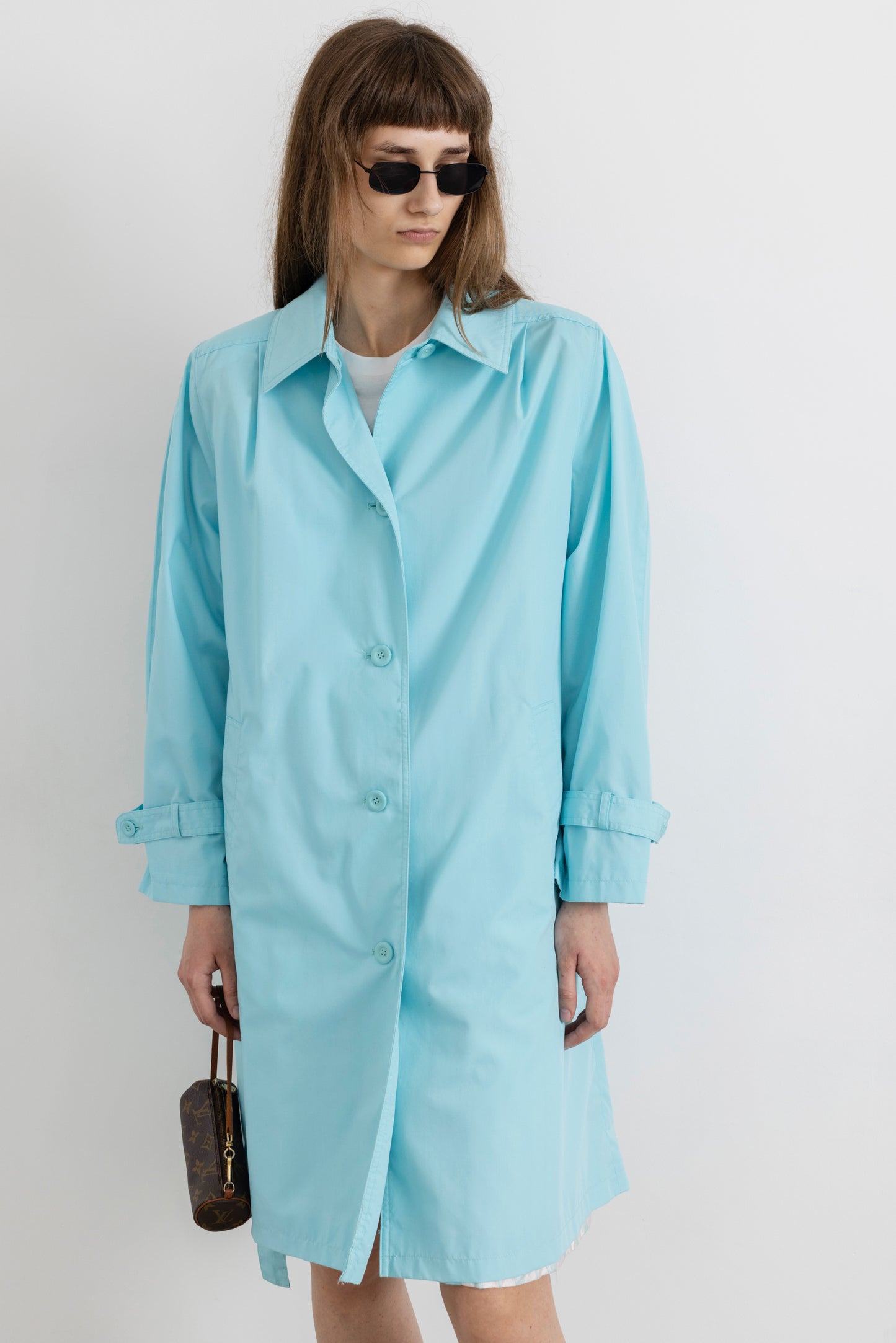 Vintage Turquoise Trench Coat