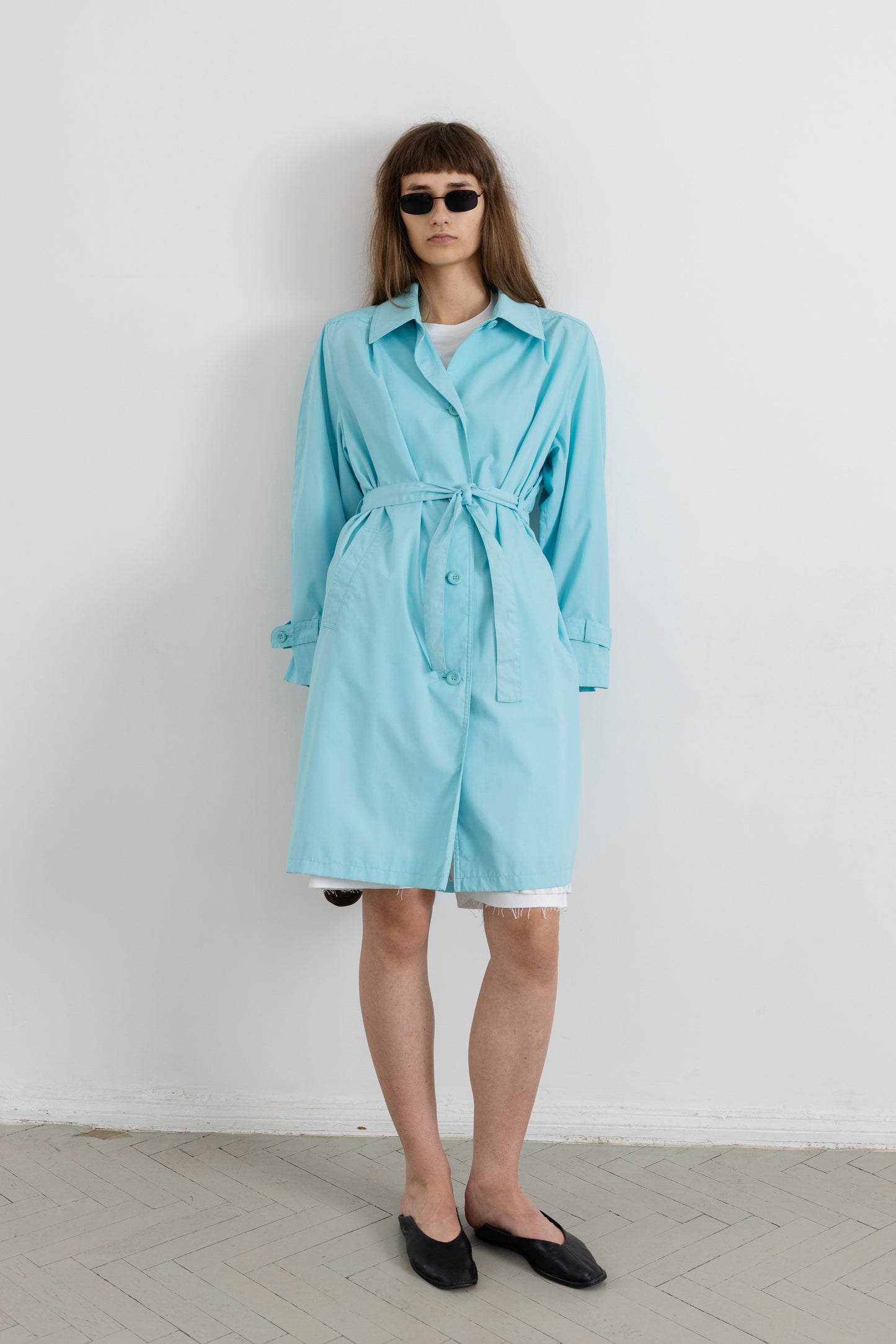 Vintage Turquoise Trench Coat