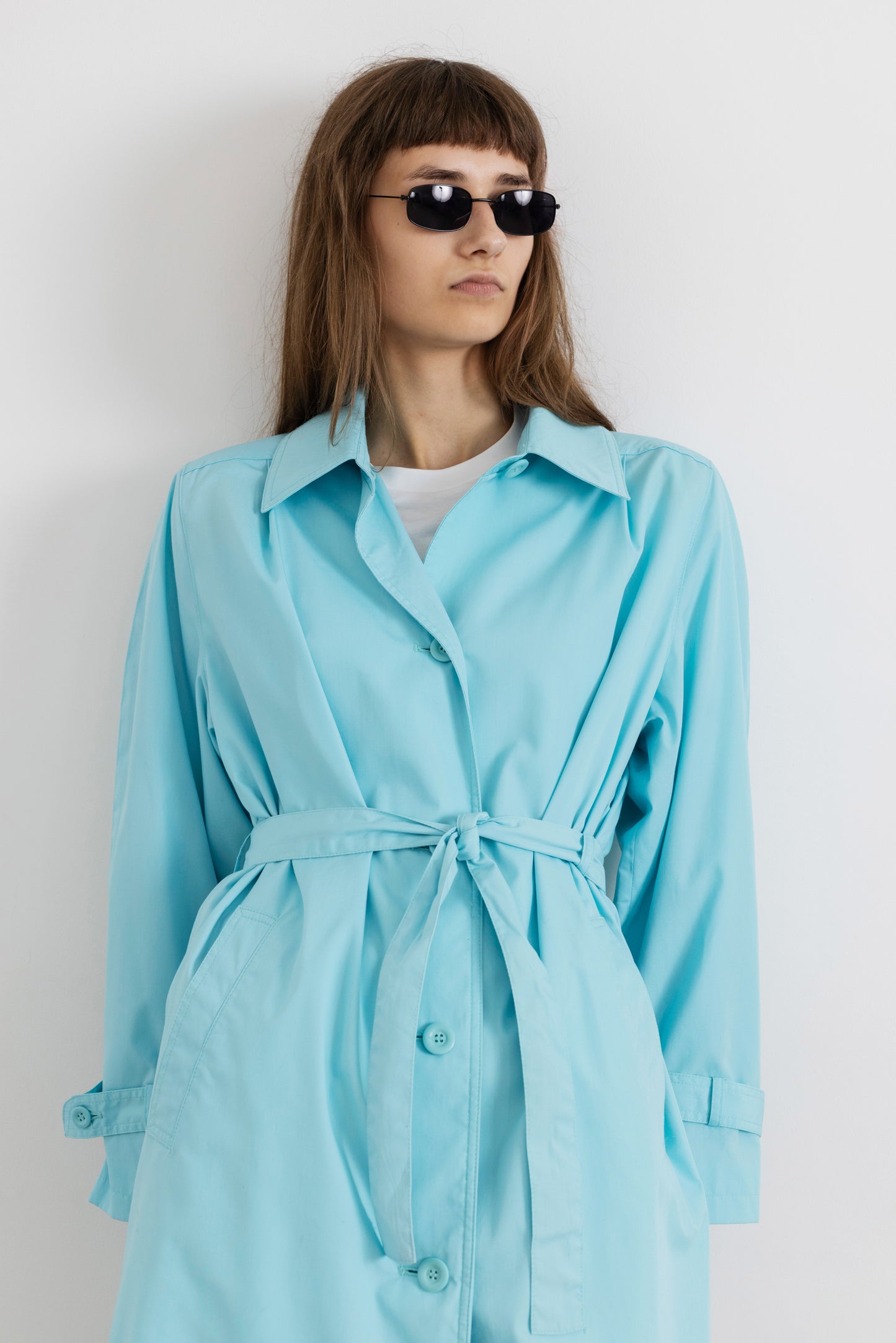 Vintage Turquoise Trench Coat