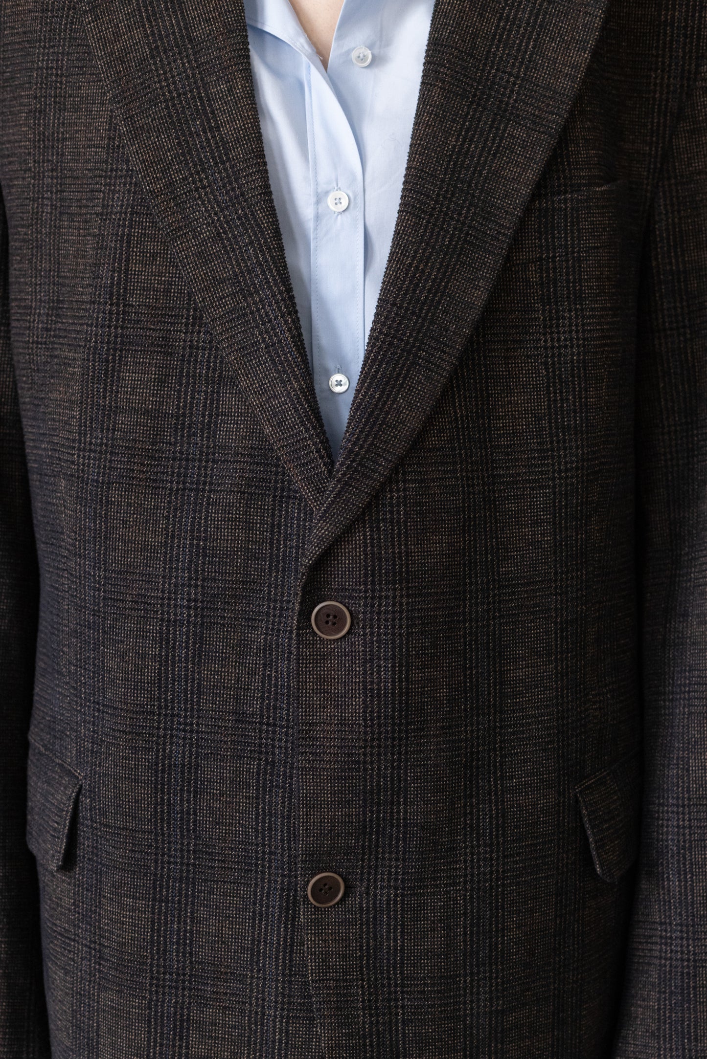 Vintage Brown Plaid Wool Blazer