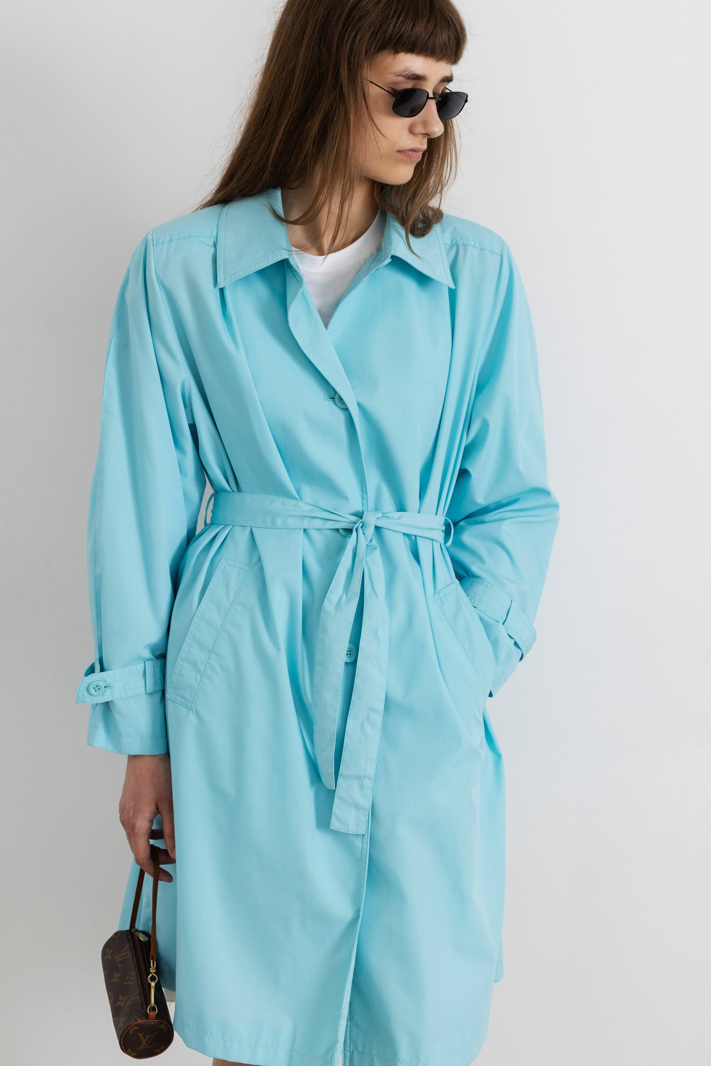 Vintage Turquoise Trench Coat