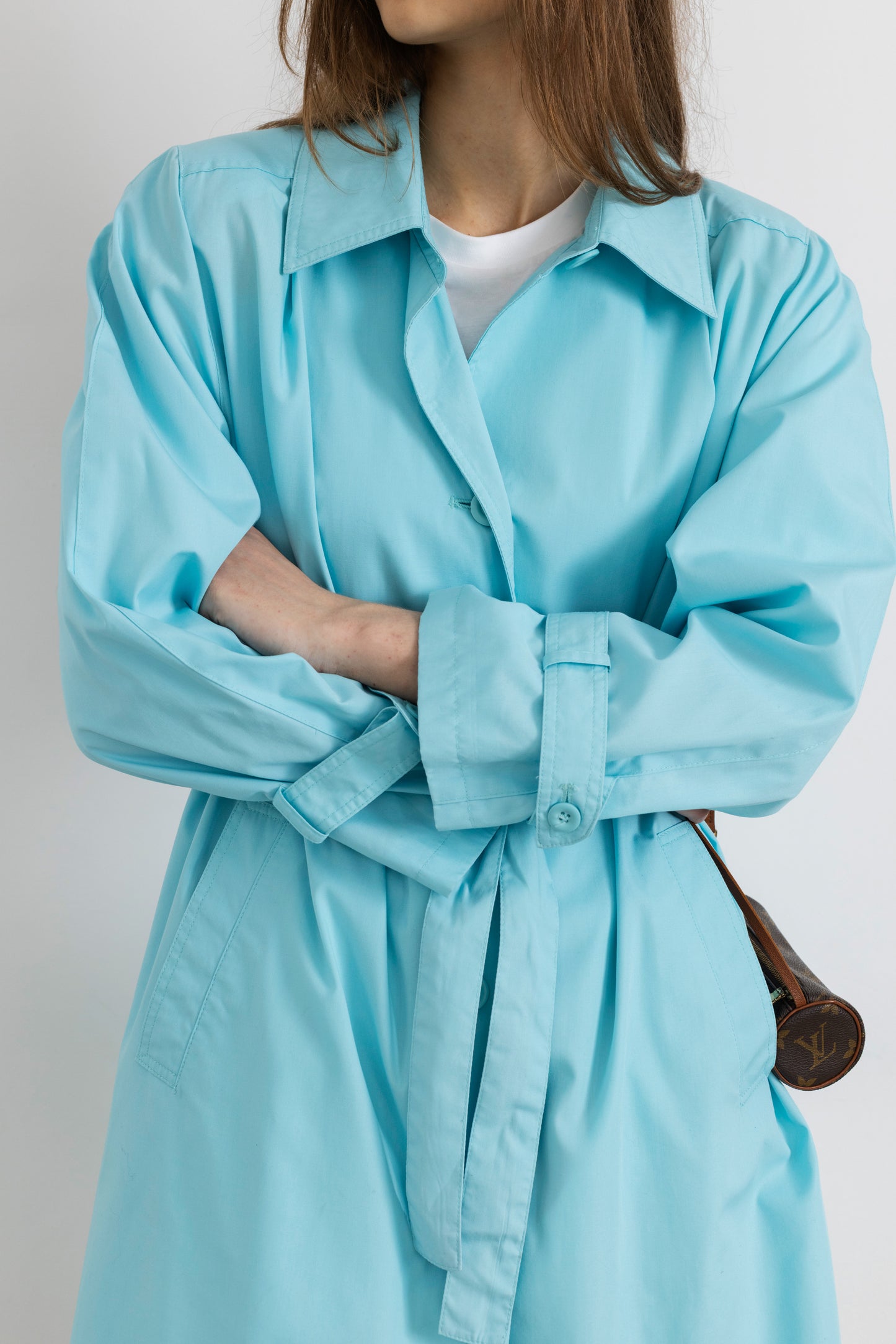 Vintage Turquoise Trench Coat