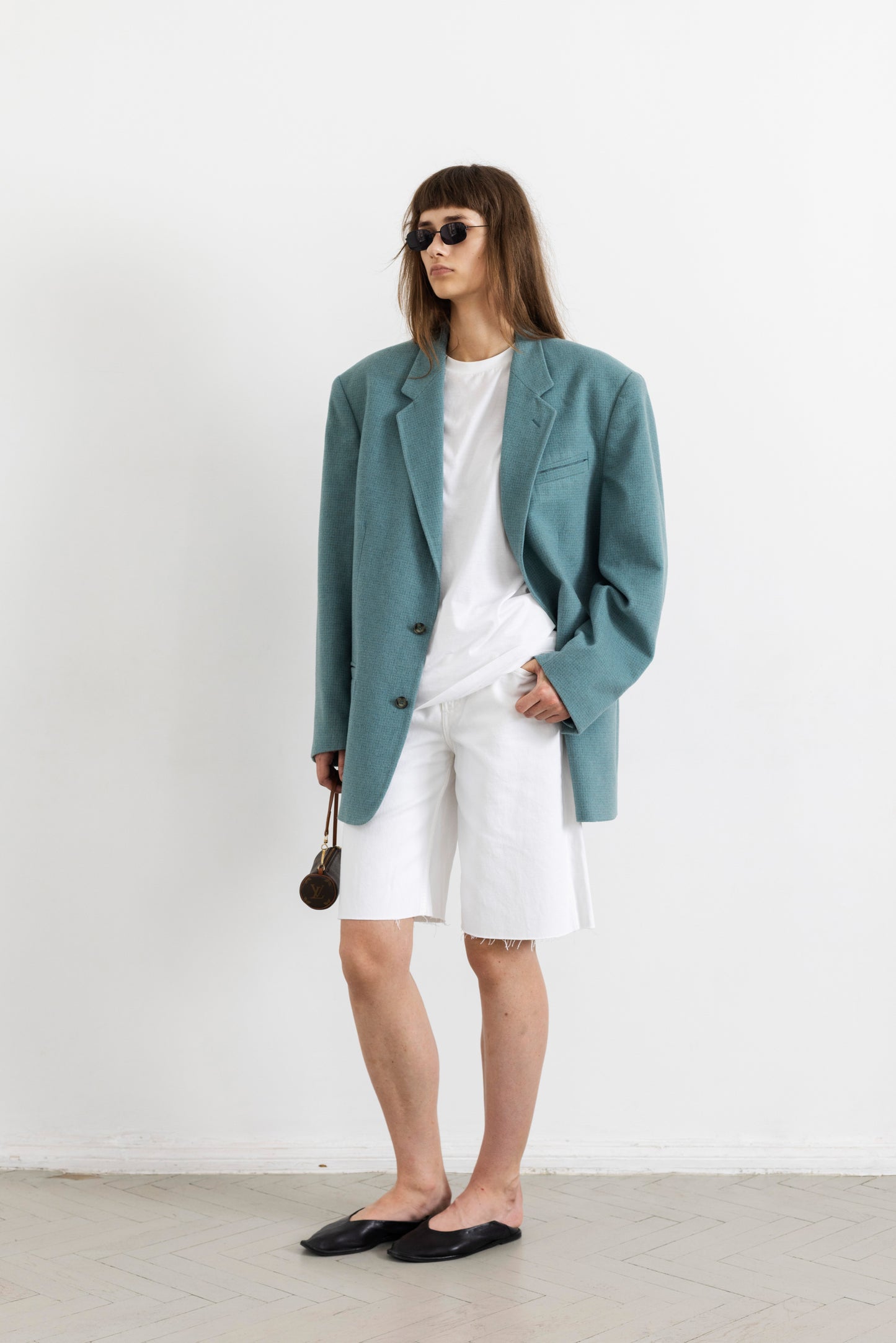 Vintage Turquoise Wool Blazer