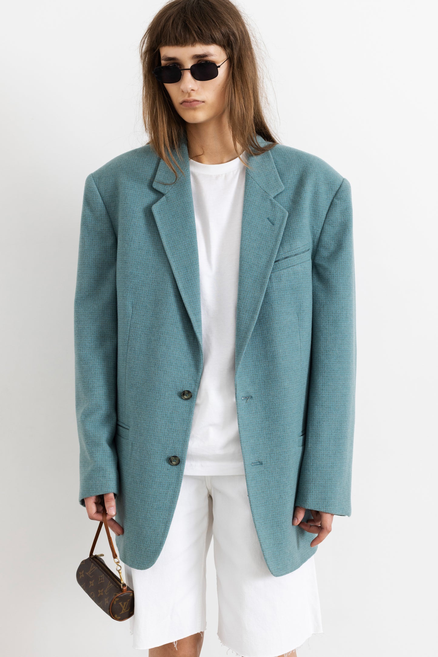 Vintage Turquoise Wool Blazer