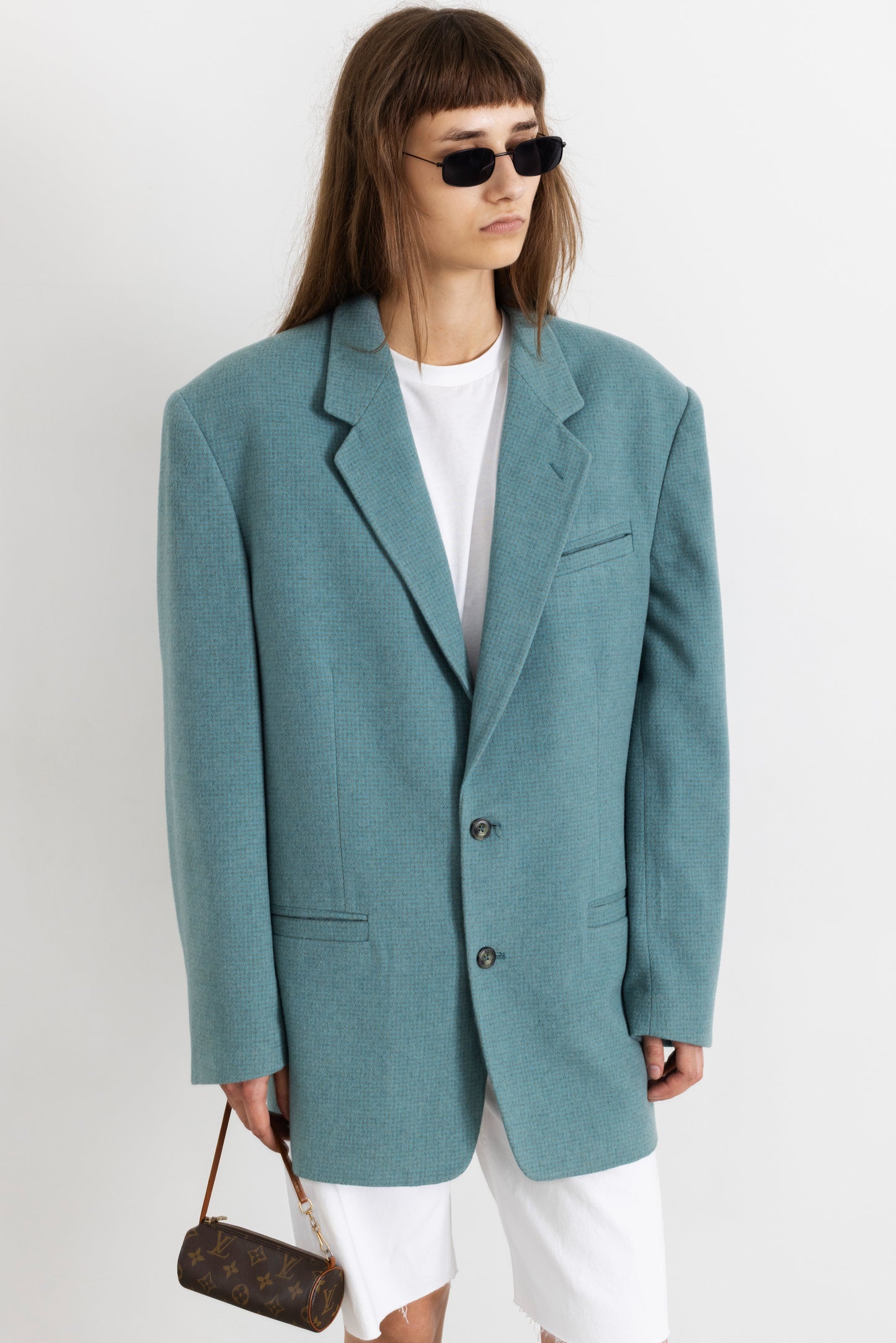 Vintage Turquoise Wool Blazer