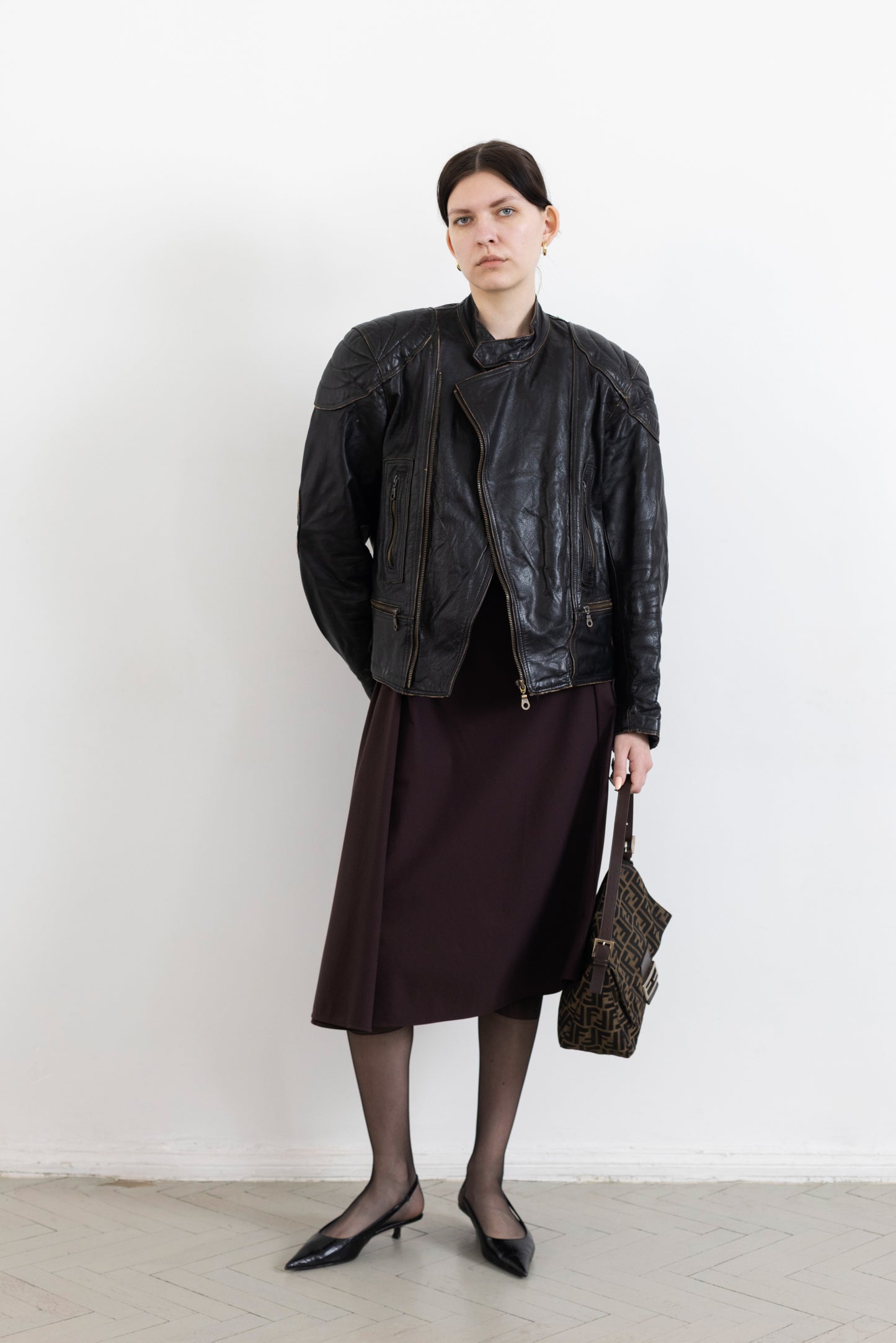 Vintage Brown Biker Worn-In Leather Jacket