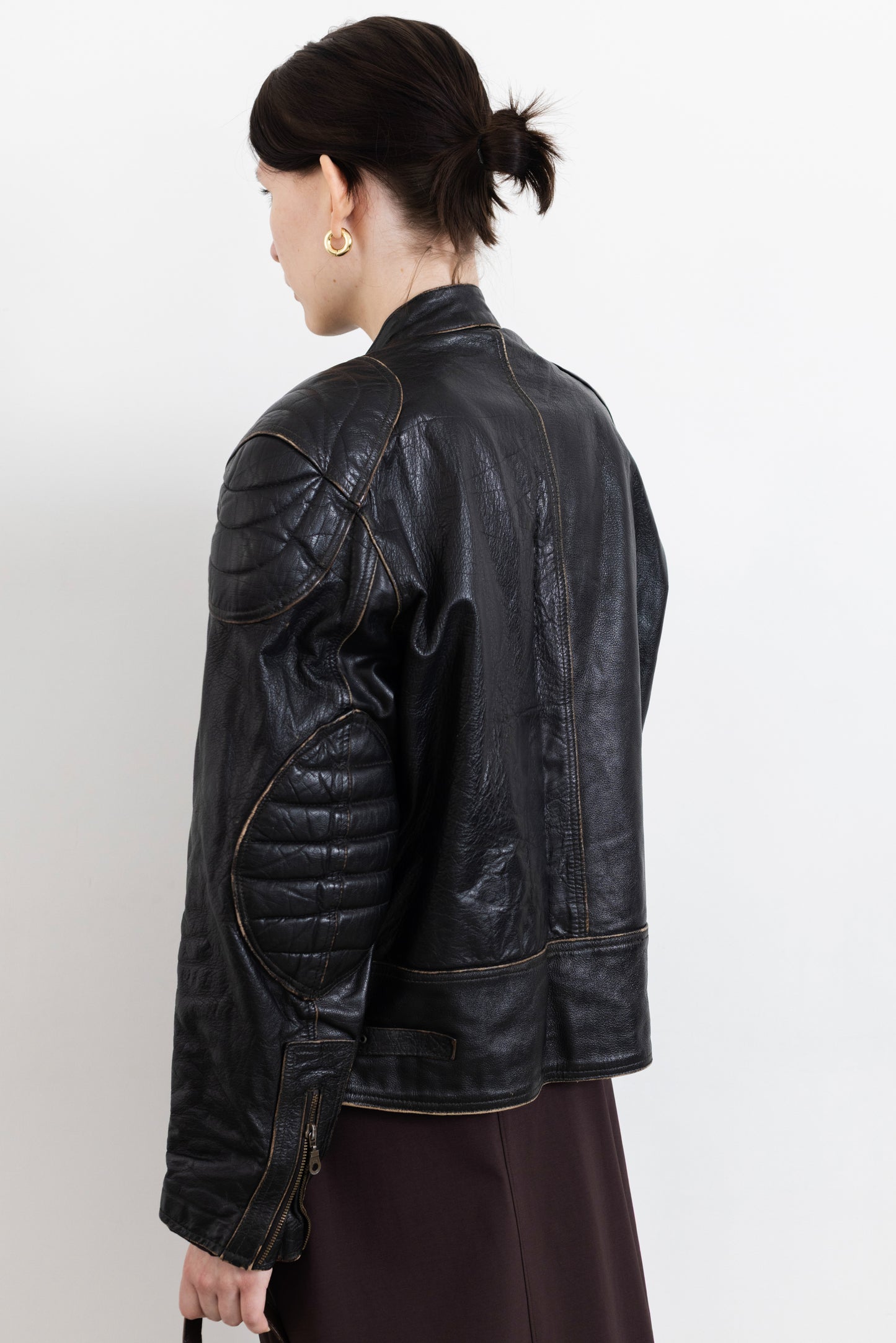 Vintage Brown Biker Worn-In Leather Jacket
