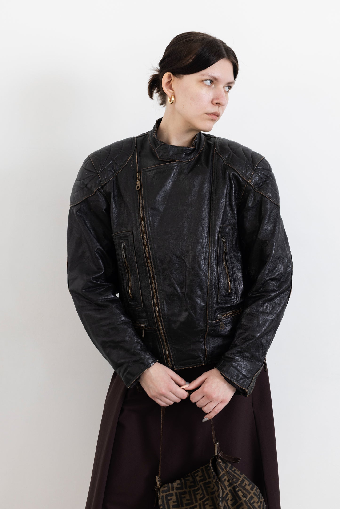 Vintage Brown Biker Worn-In Leather Jacket