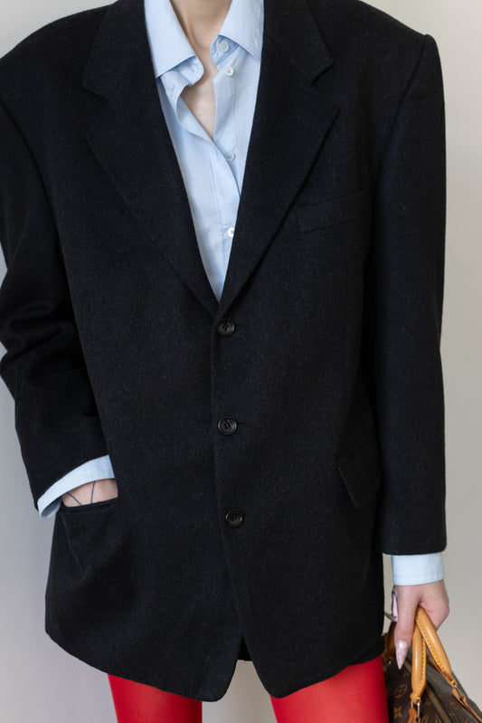 Vintage Grey Wool & Cashmere Blazer