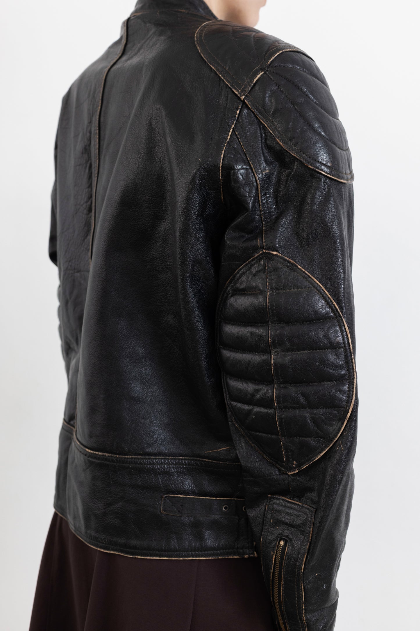 Vintage Brown Biker Worn-In Leather Jacket