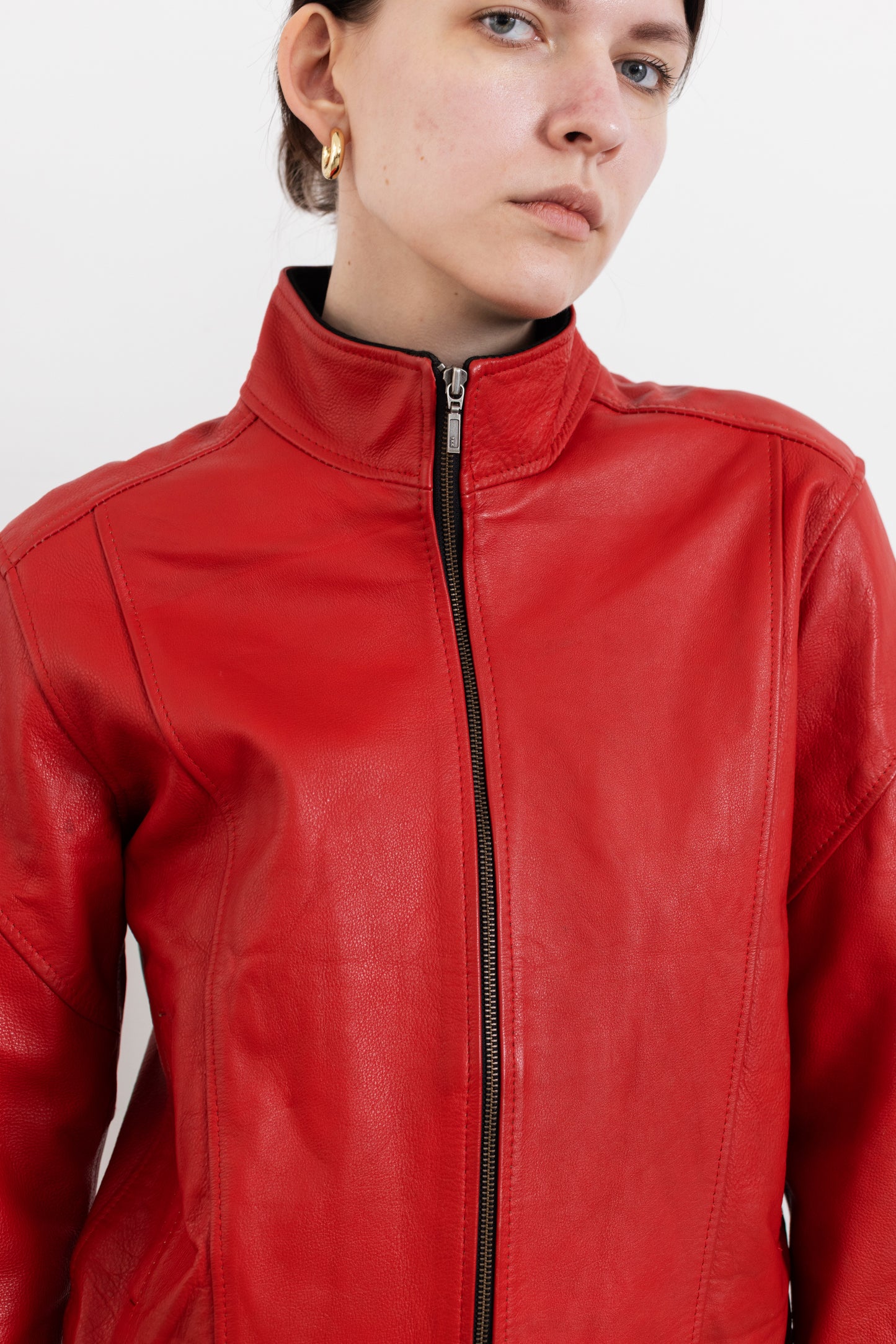 Vintage Red Racing Leather Jacket