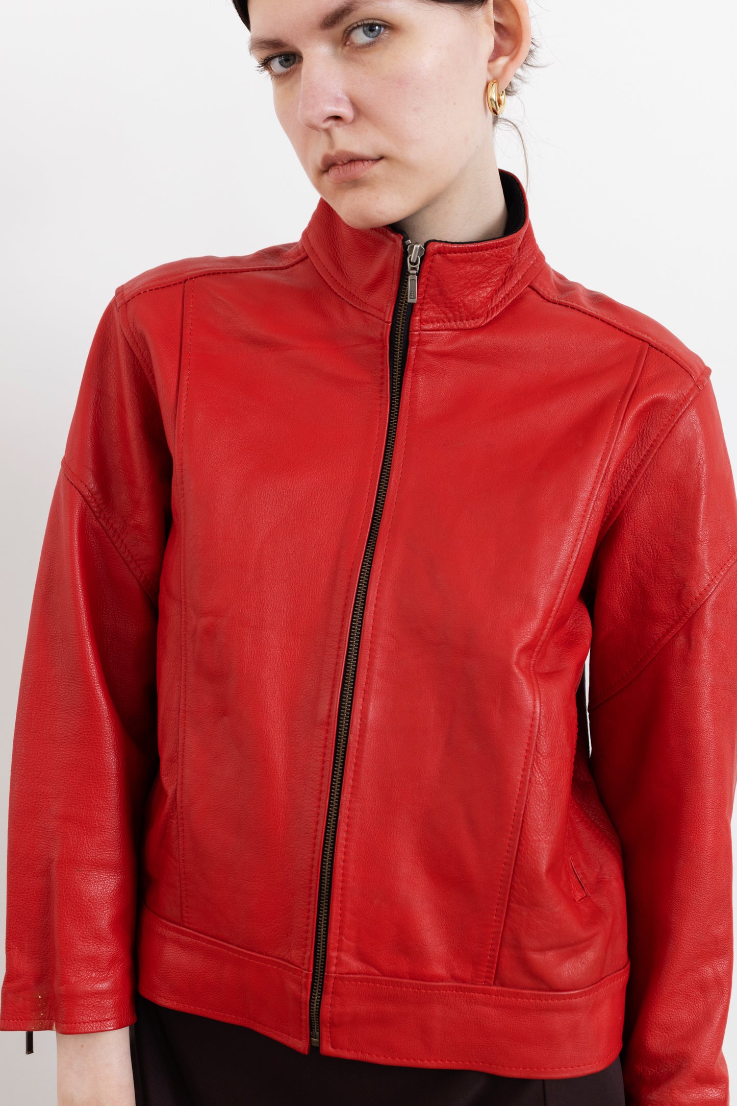 Vintage Red Racing Leather Jacket