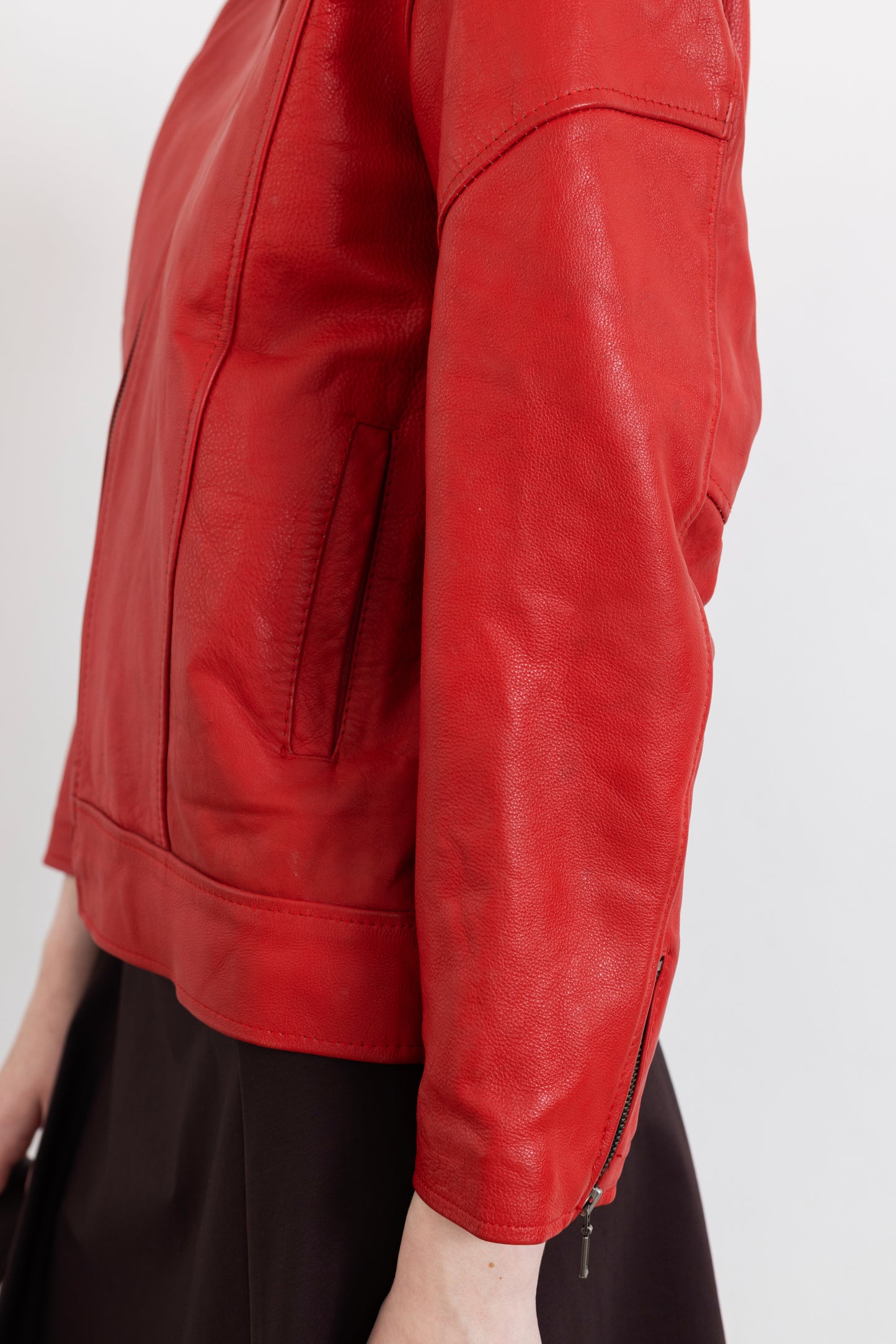 Vintage Red Racing Leather Jacket