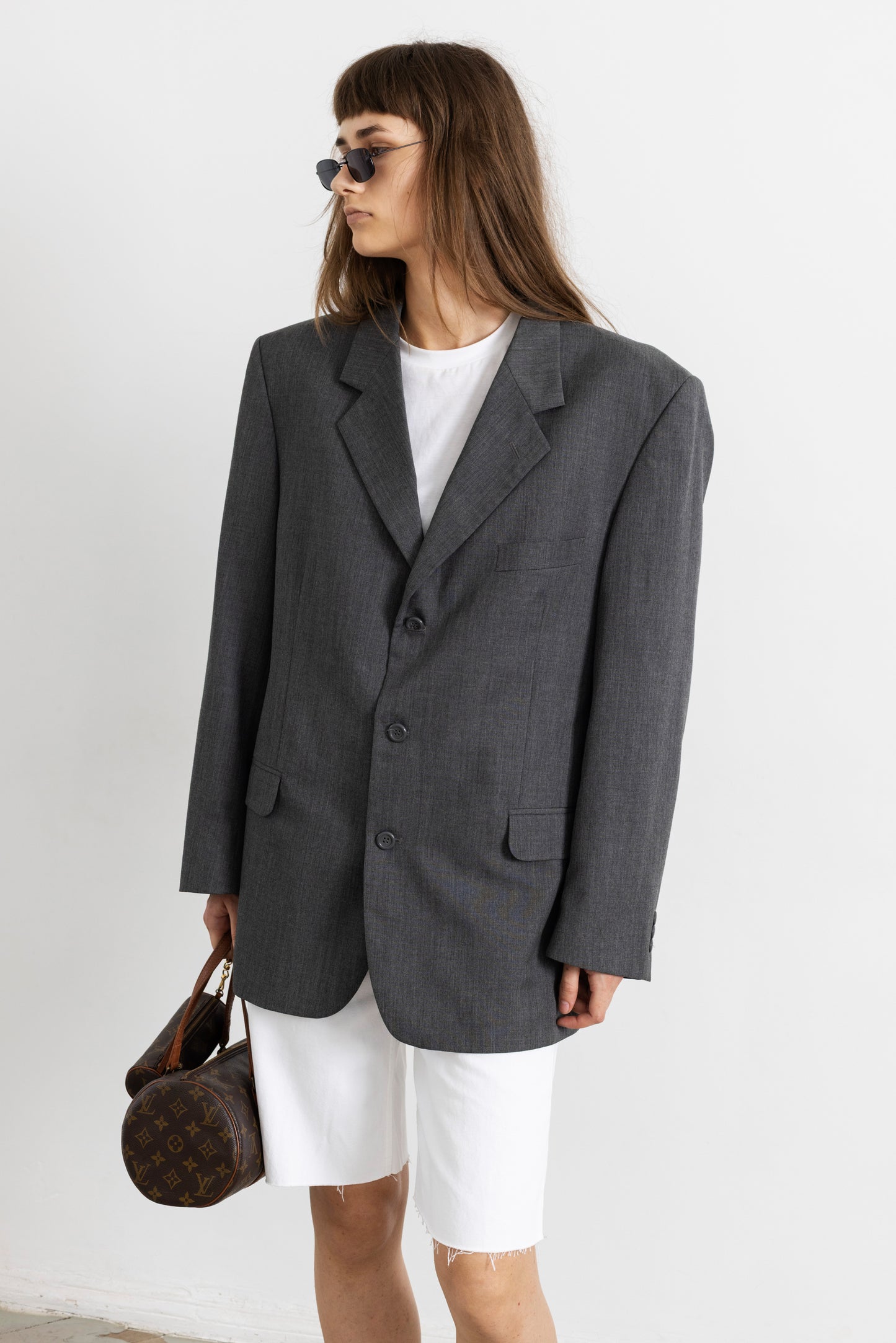 Vintage Grey Wool Blazer