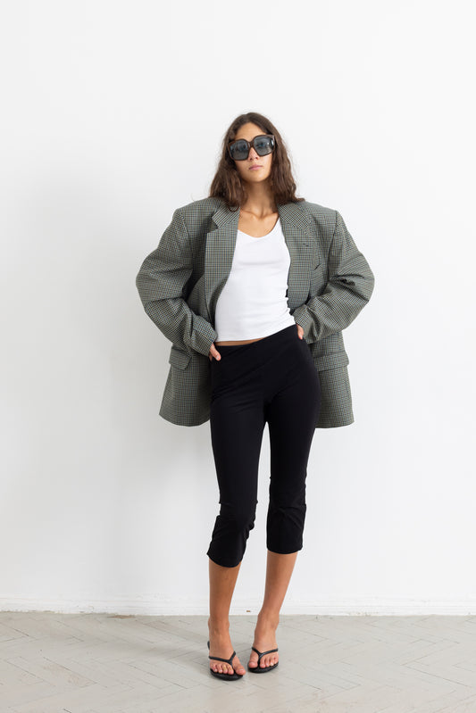 Vintage Green Blue Houndstooth Blazer