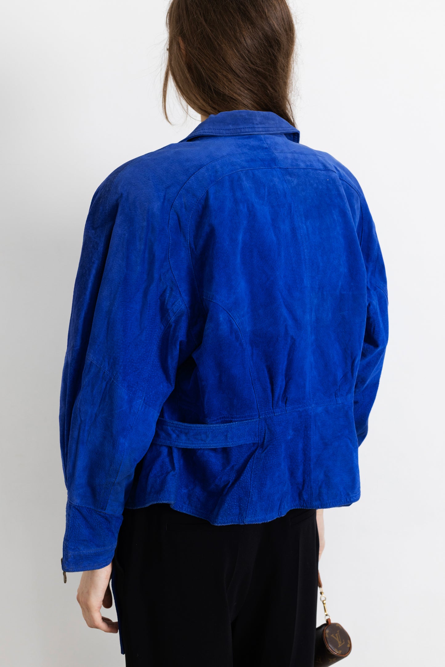 Vintage Indigo Blue Suede Leather Jacket