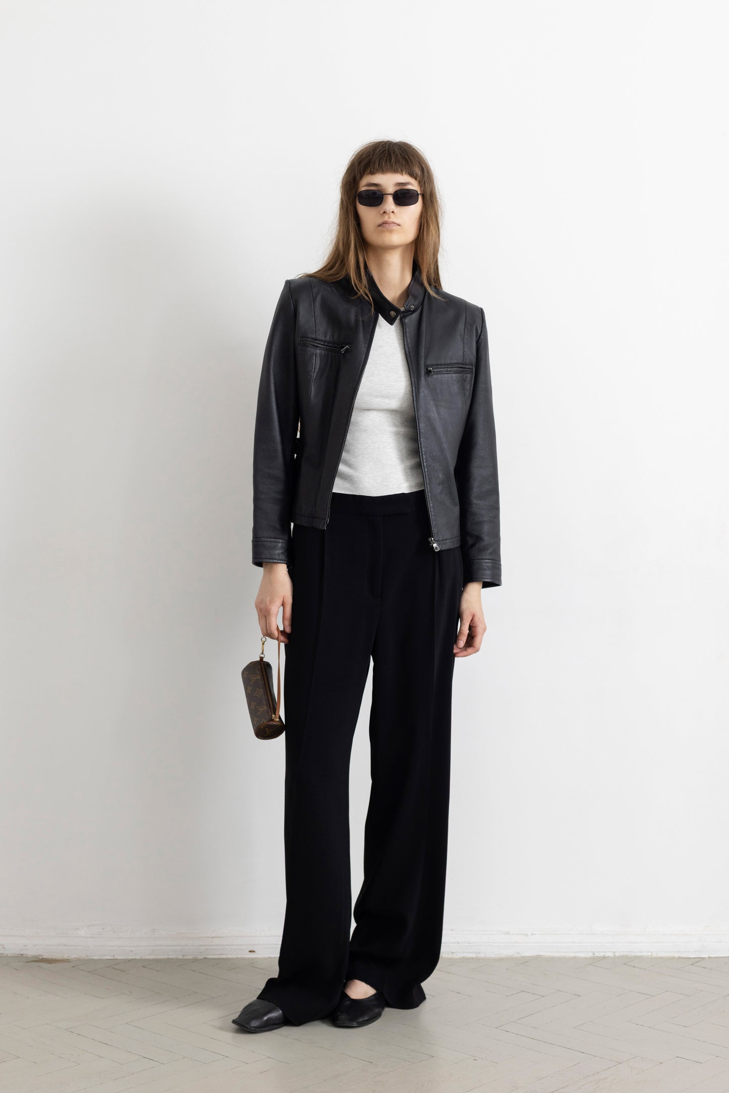 Vintage Black Leather Racer Jacket