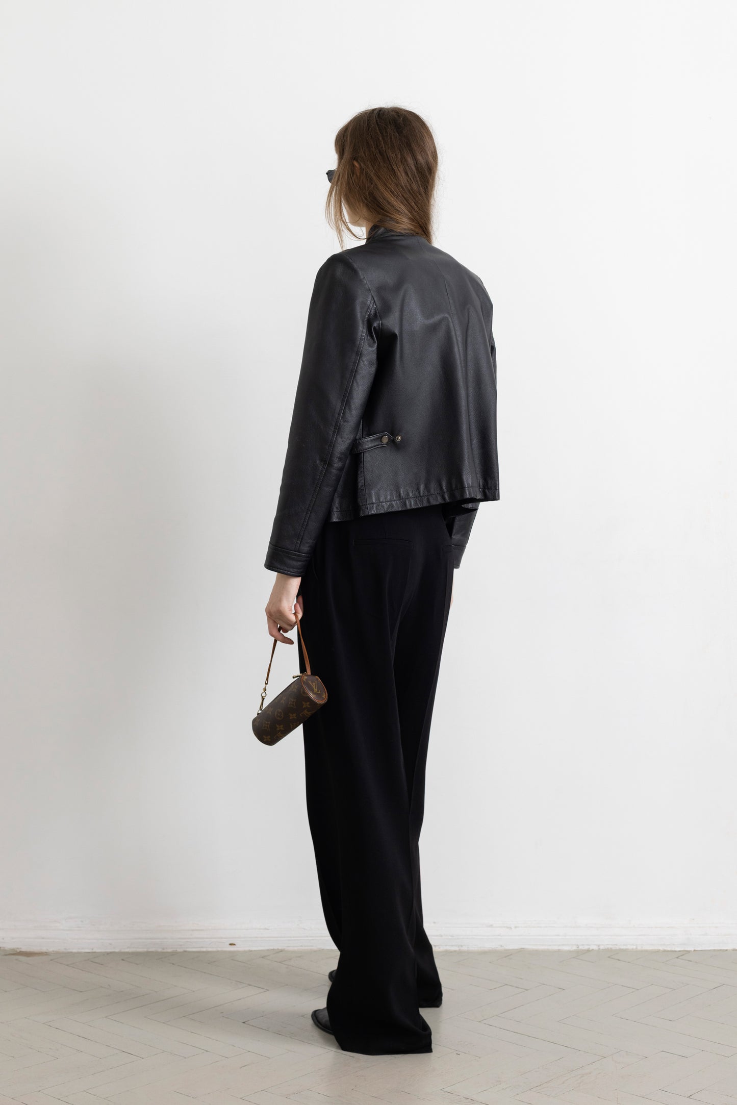 Vintage Black Leather Racer Jacket