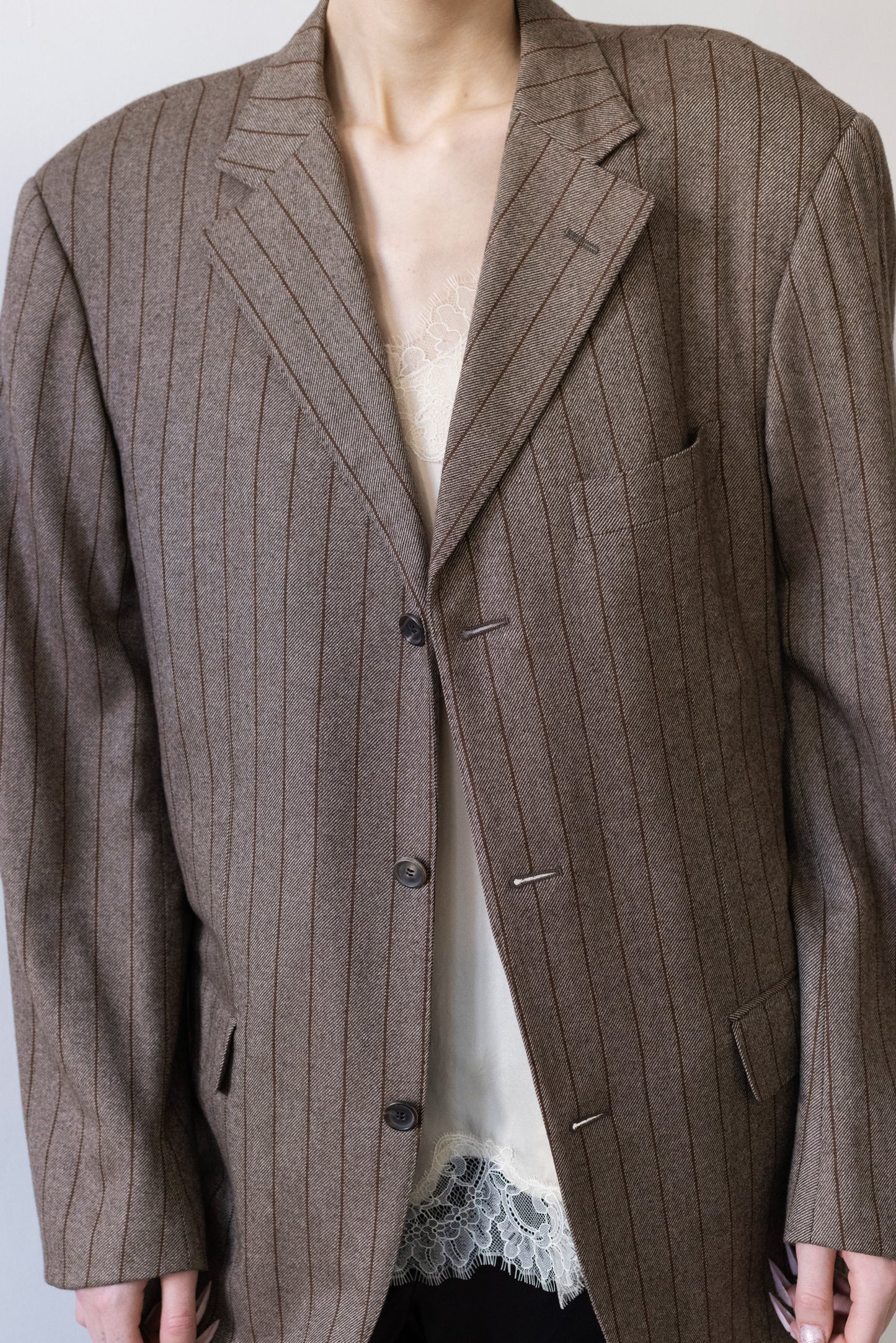 Vintage Baldessarini Striped 100% Cashmere Blazer
