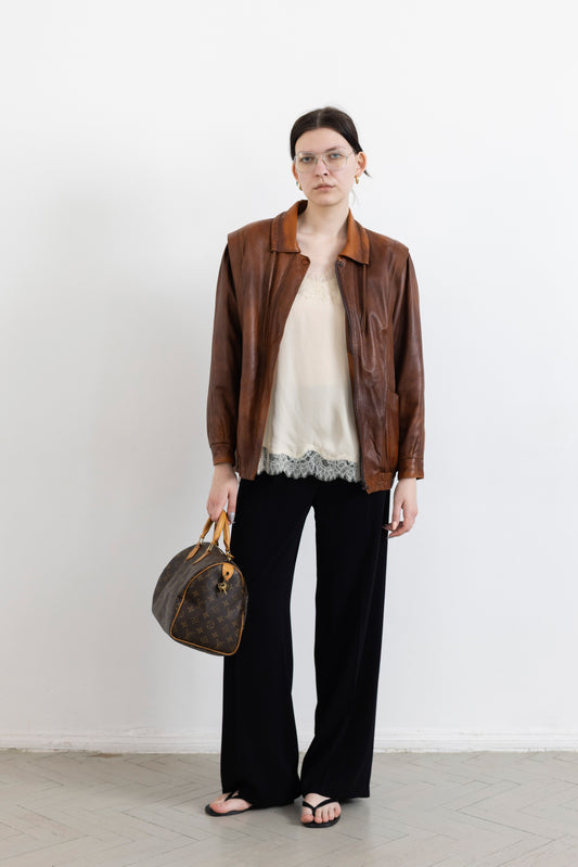 Vintage Brown Leather Jacket
