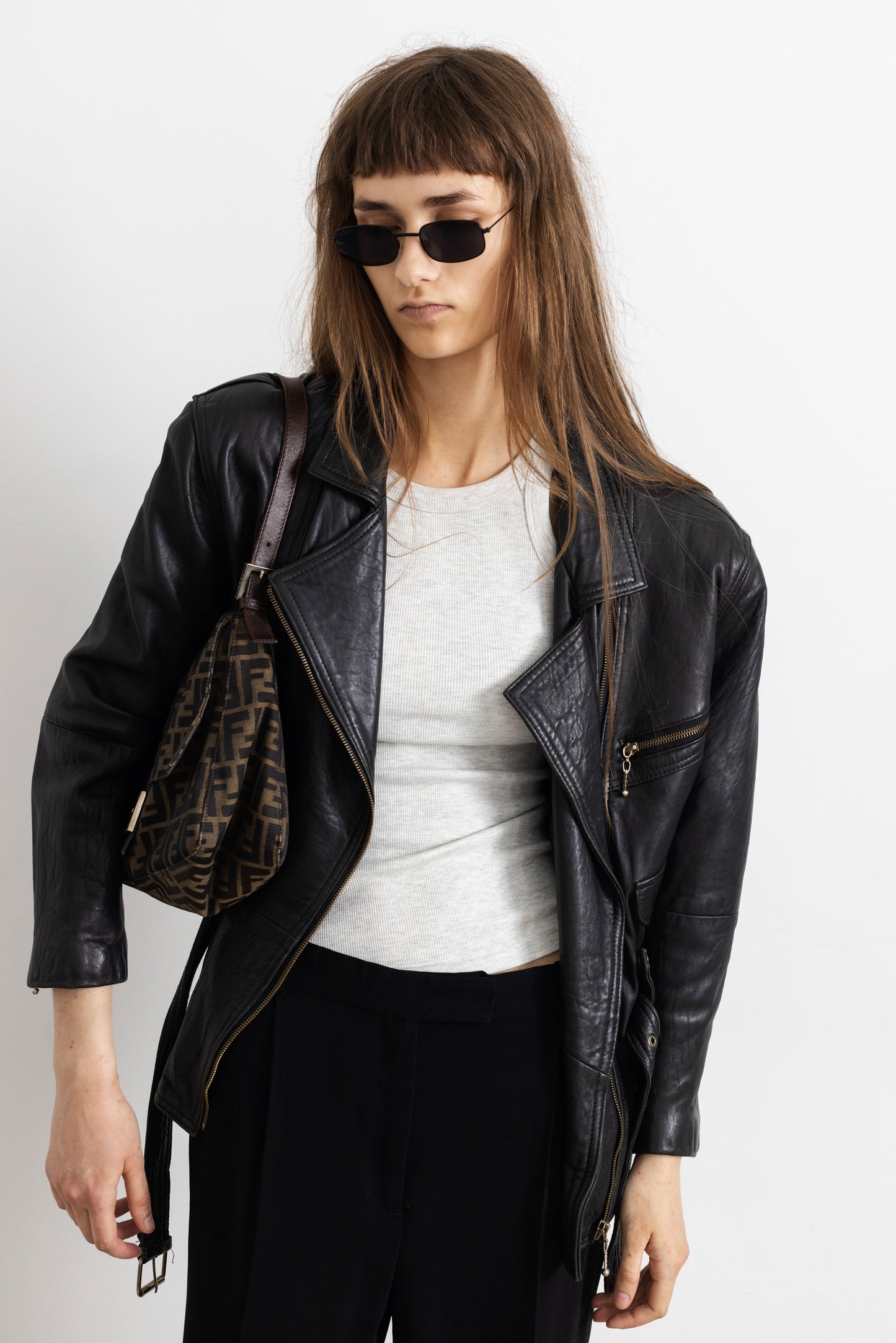 Vintage Black Soft Leather Biker Jacket