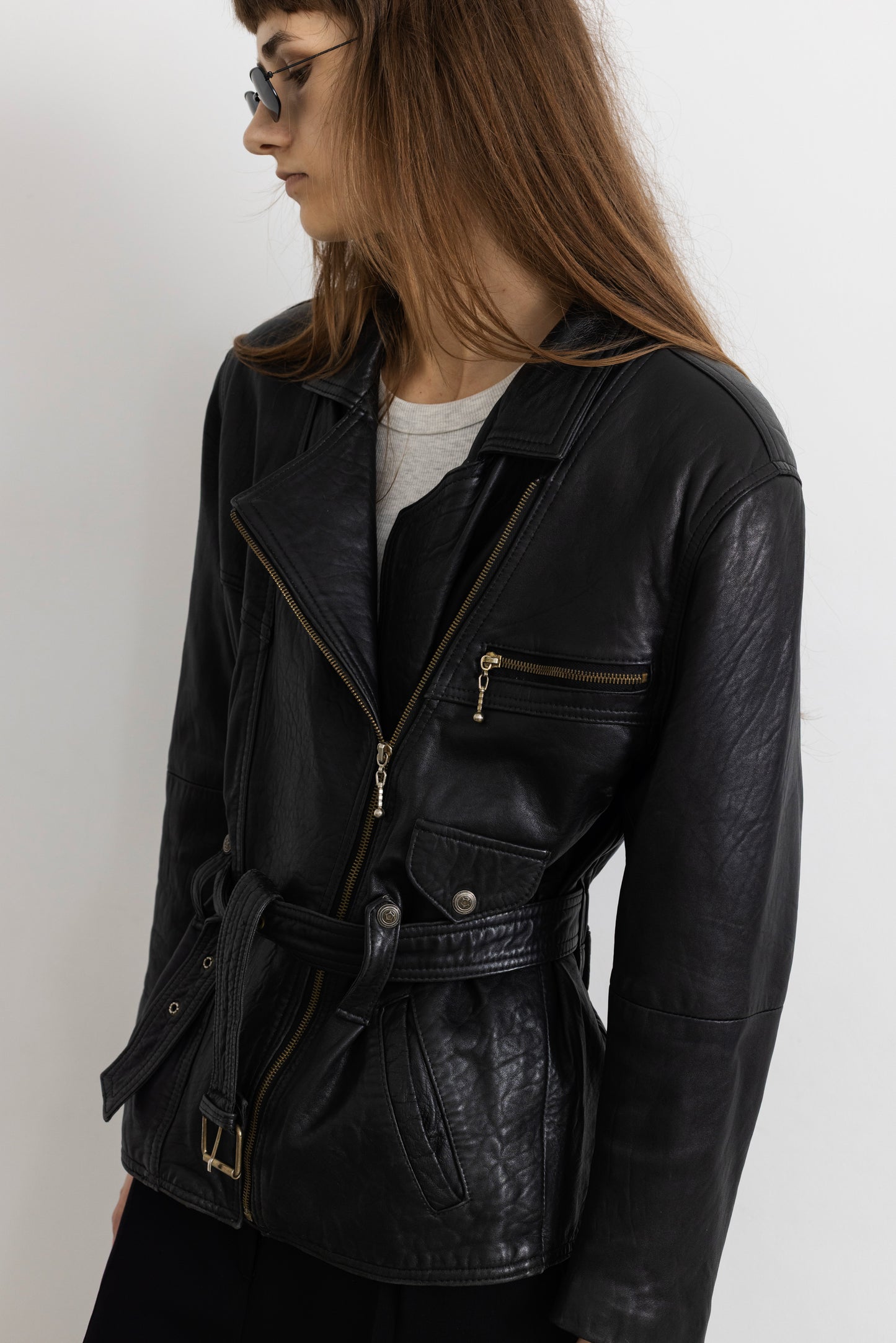 Vintage Black Soft Leather Biker Jacket