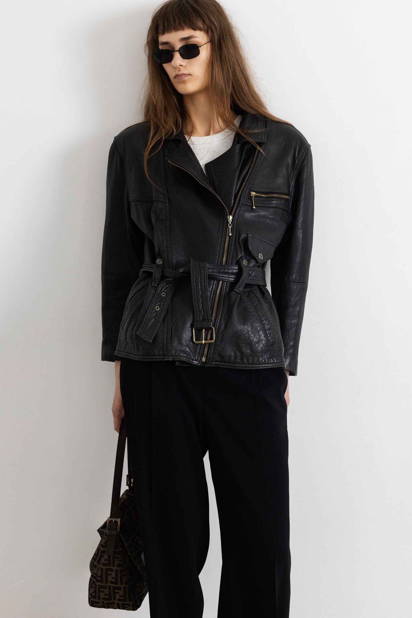 Vintage Black Soft Leather Biker Jacket