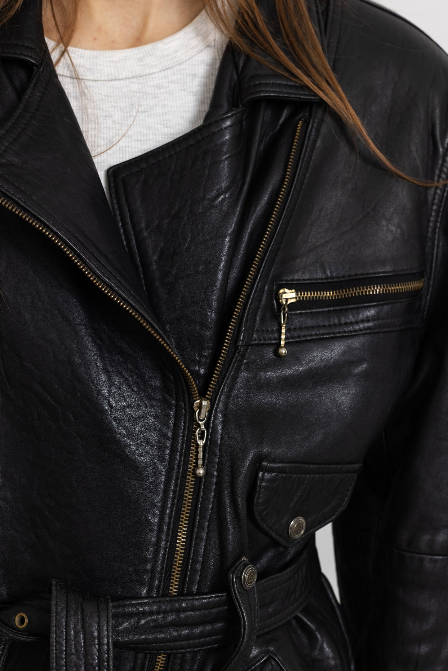 Vintage Black Soft Leather Biker Jacket