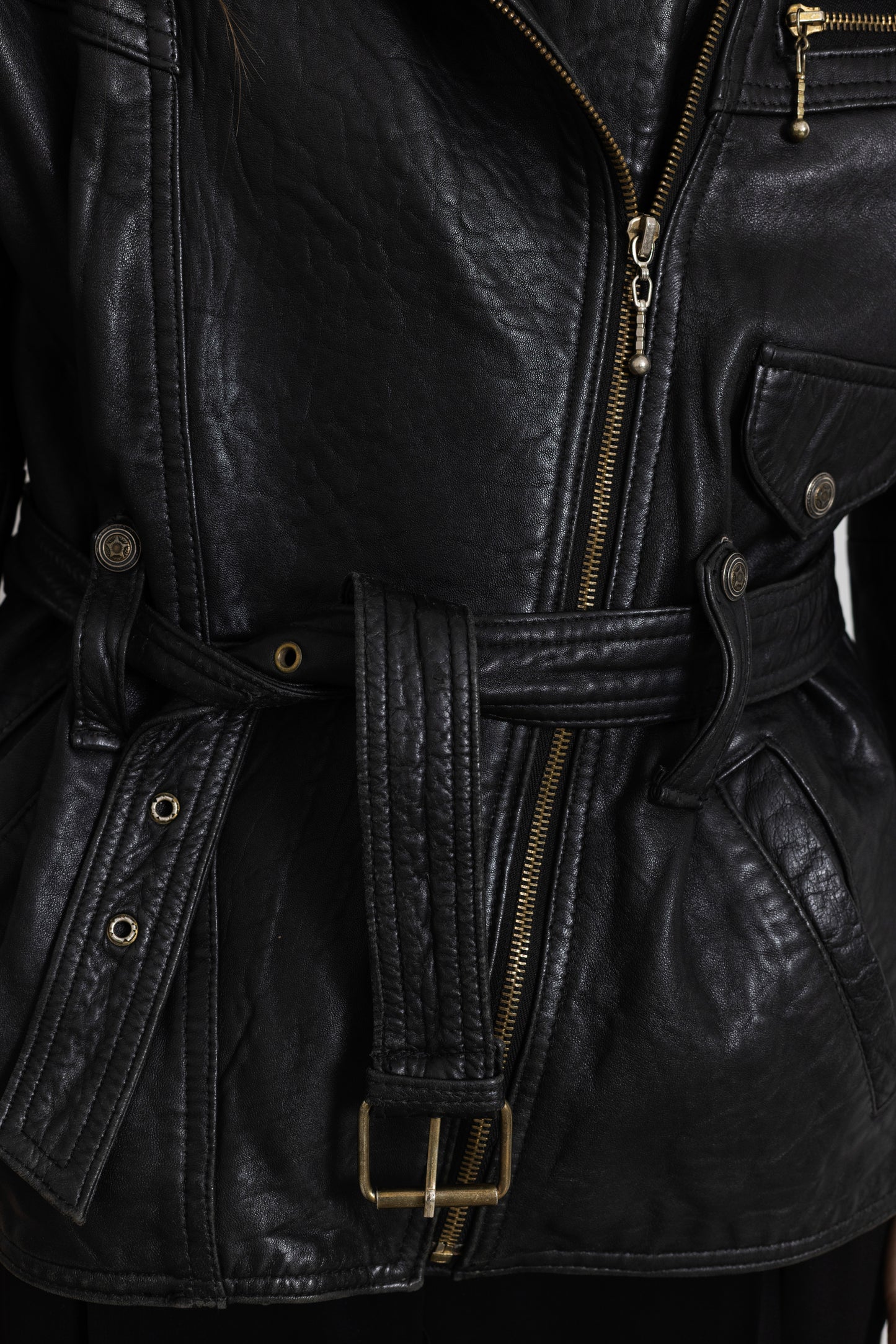 Vintage Black Soft Leather Biker Jacket
