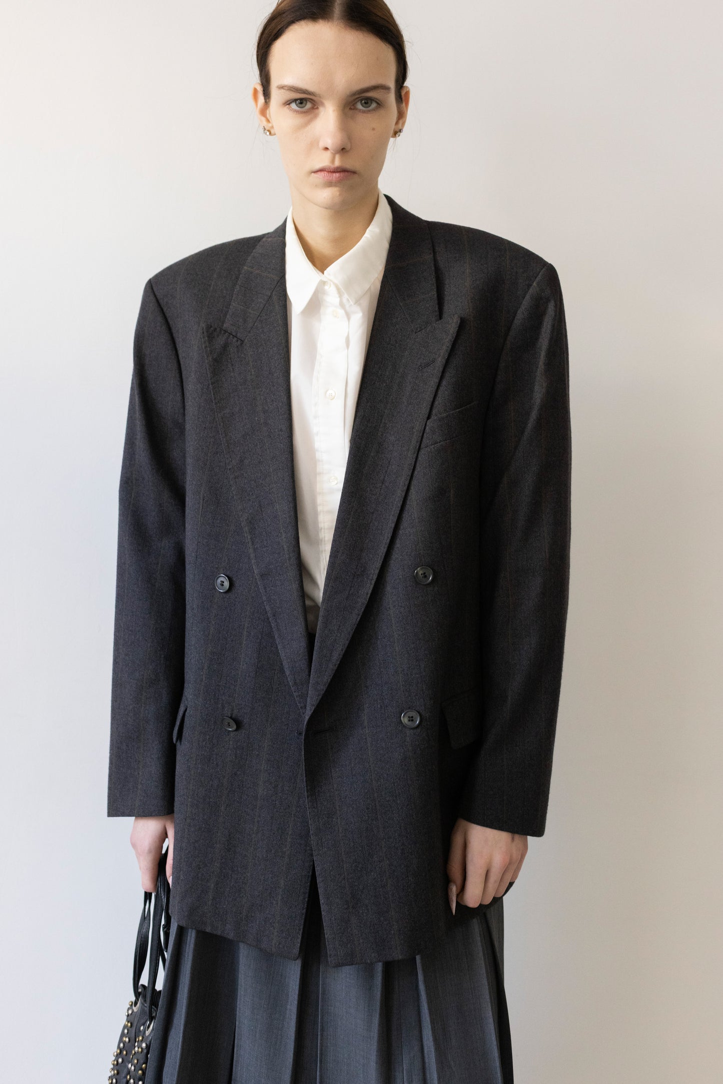 Vintage Cerruti 1881 Grey Striped 100% Wool Blazer