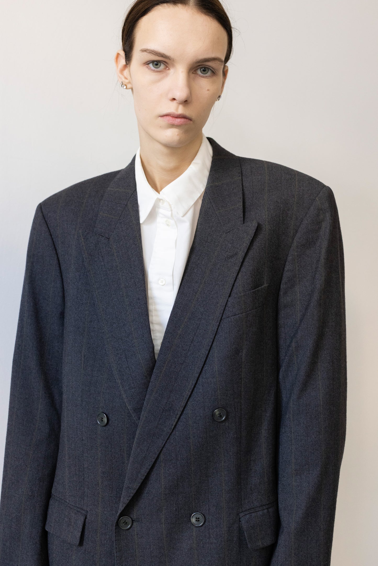 Vintage Cerruti 1881 Grey Striped 100% Wool Blazer
