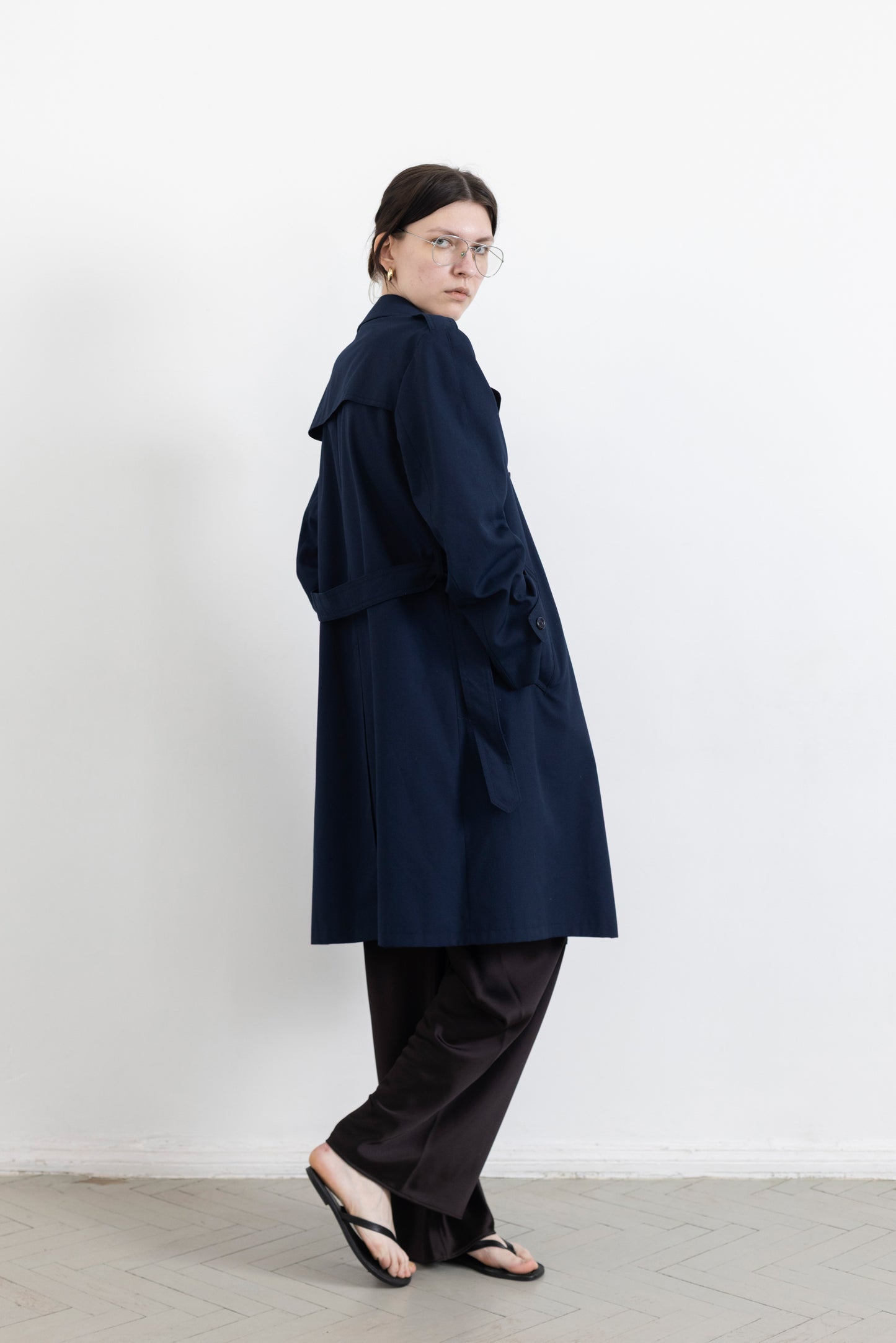 Vintage Navy Trench Coat