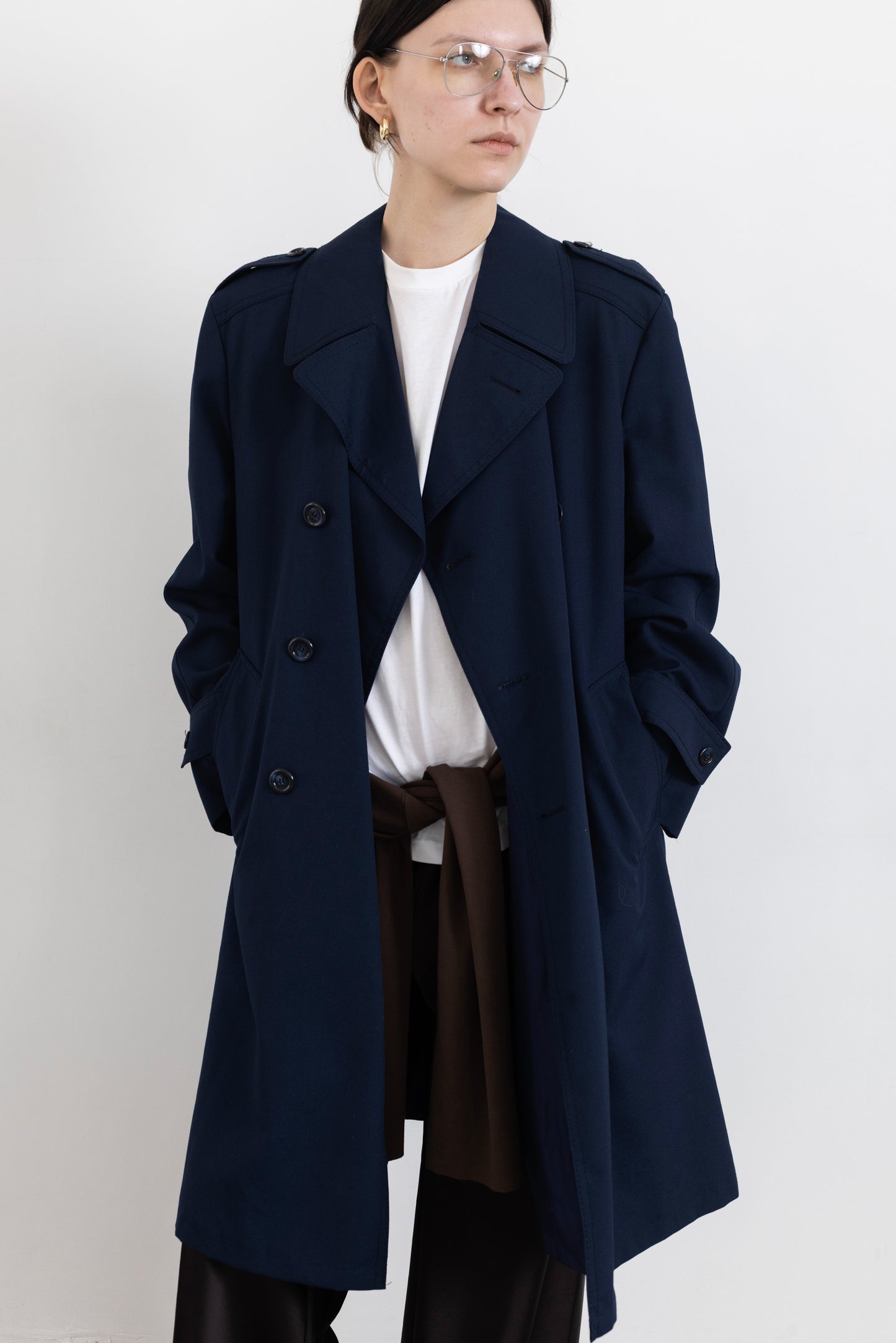 Vintage Navy Trench Coat