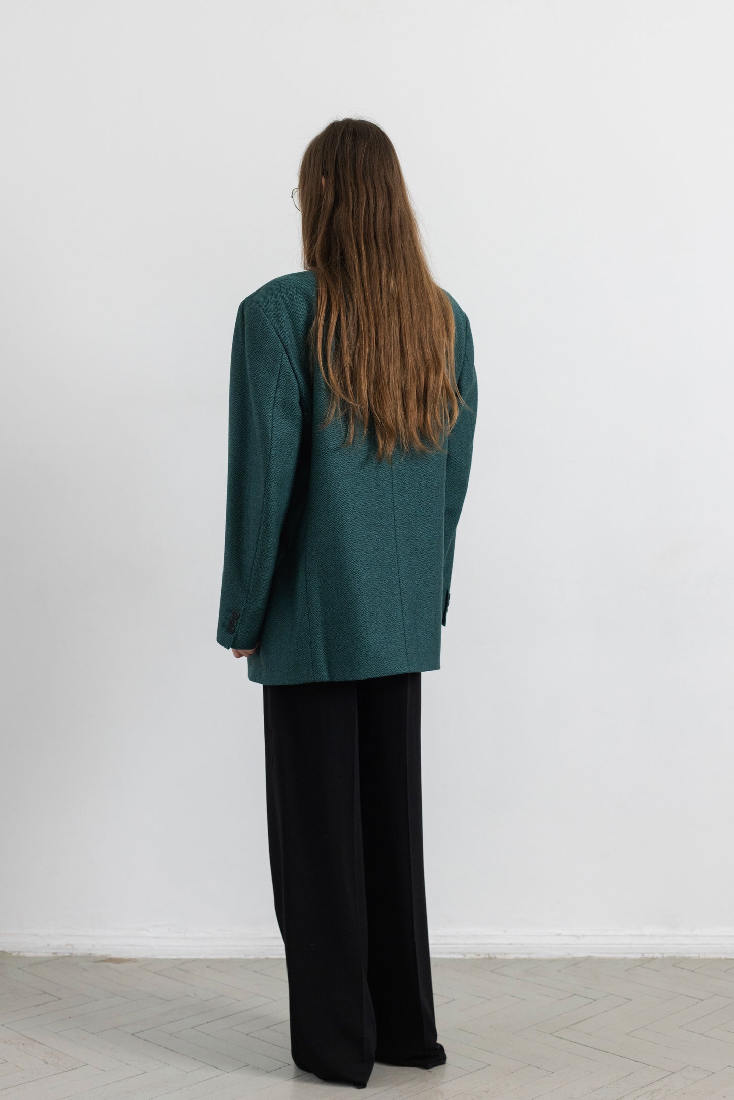 Vintage Cerruti 1881 Chevron Cashmere Wool Blazer