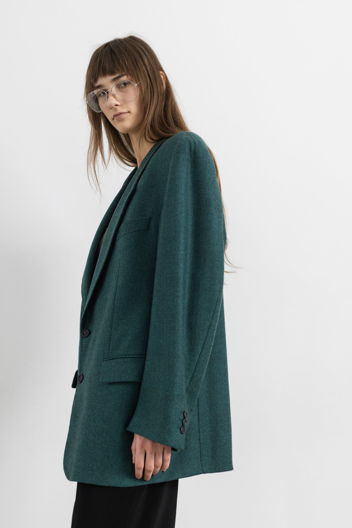 Vintage Cerruti 1881 Chevron Cashmere Wool Blazer