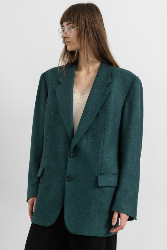 Vintage Cerruti 1881 Chevron Cashmere Wool Blazer
