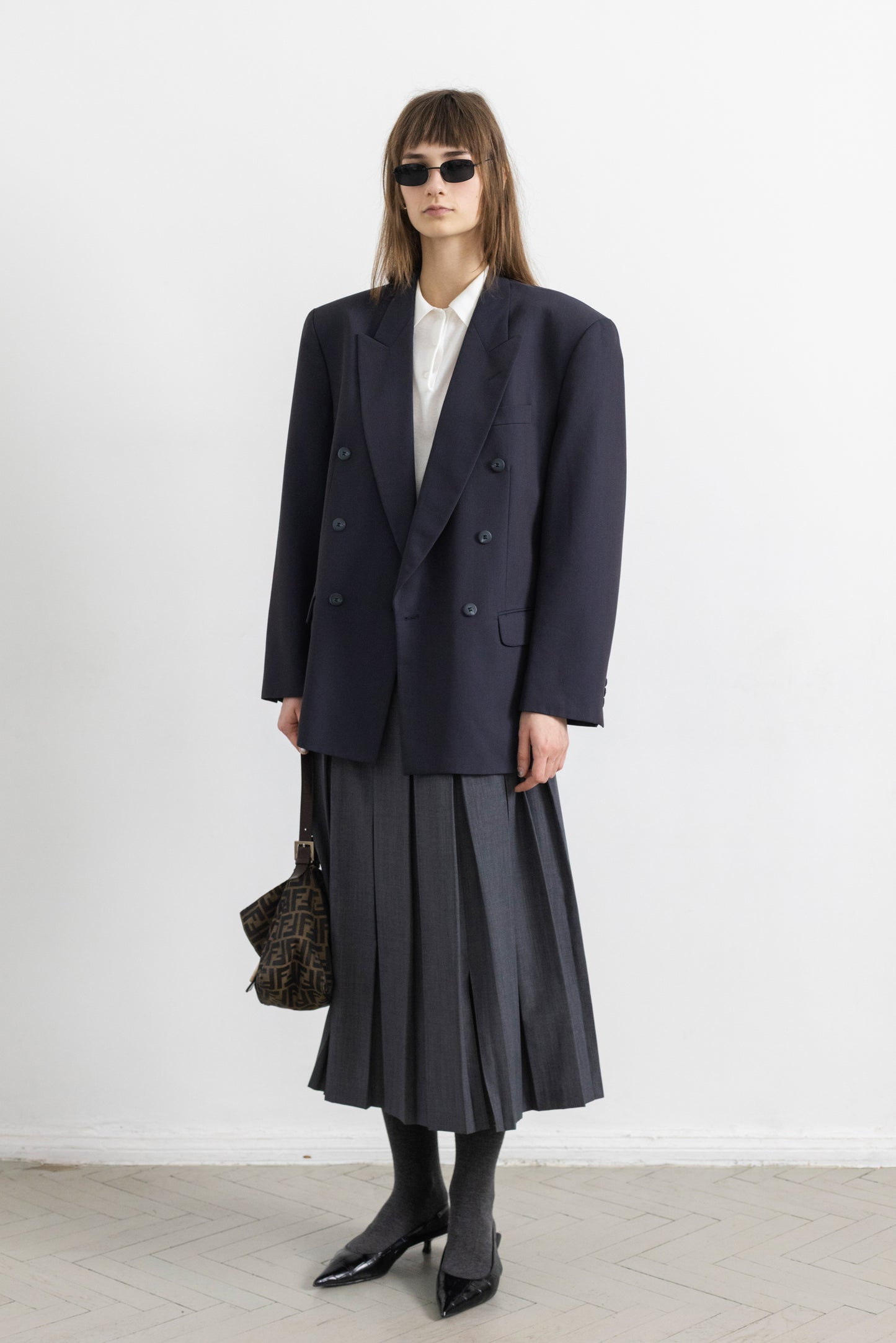Vintage Dark Blue Wool Blazer