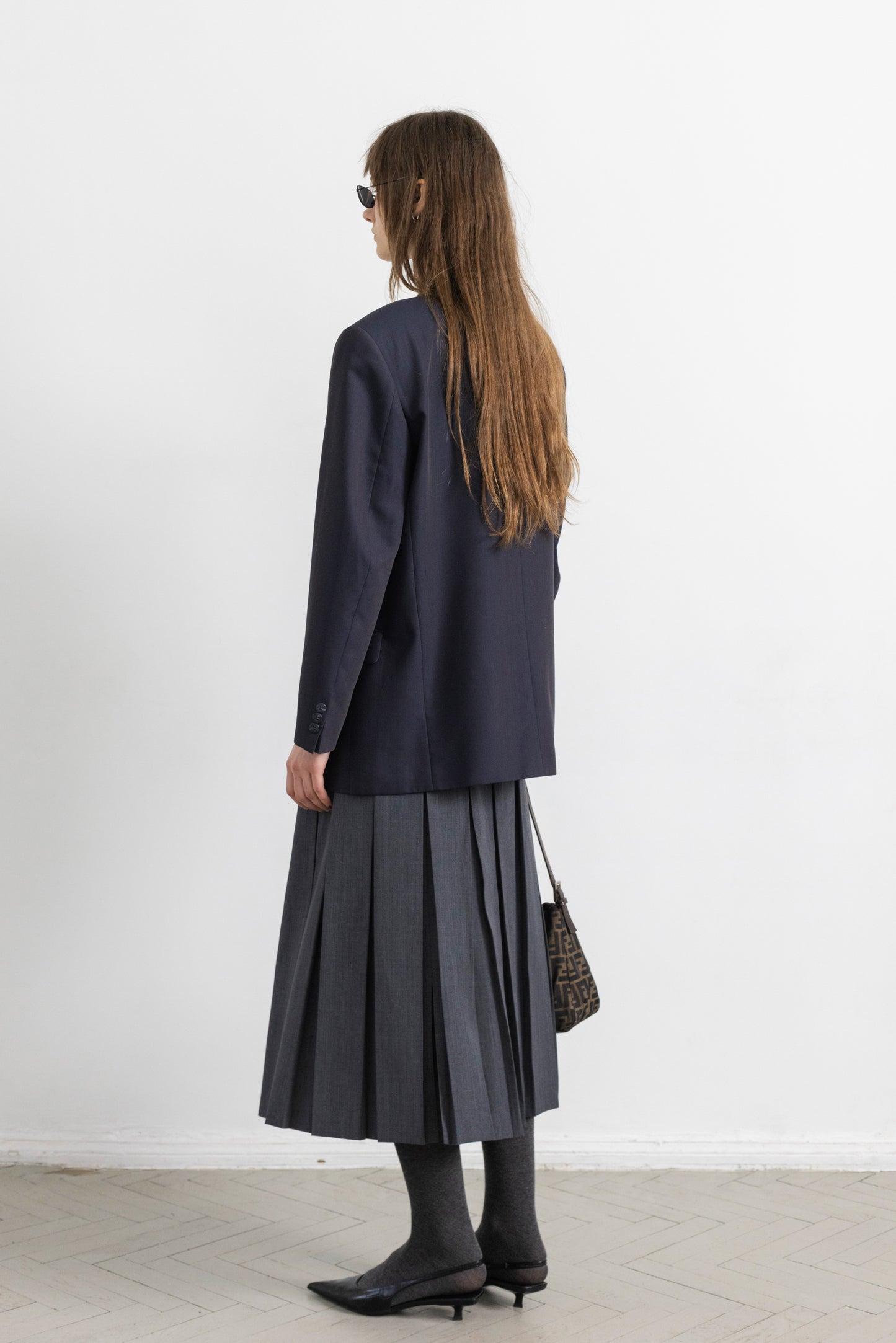 Vintage Dark Blue Wool Blazer