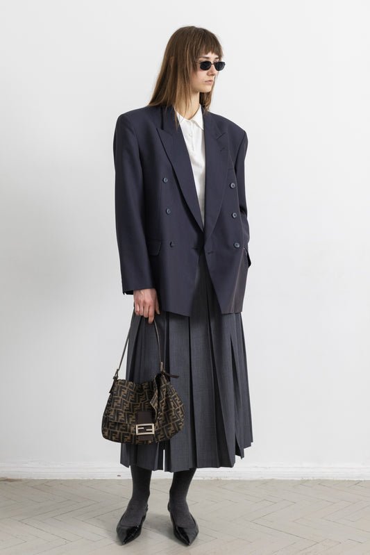 Vintage Dark Blue Wool Blazer