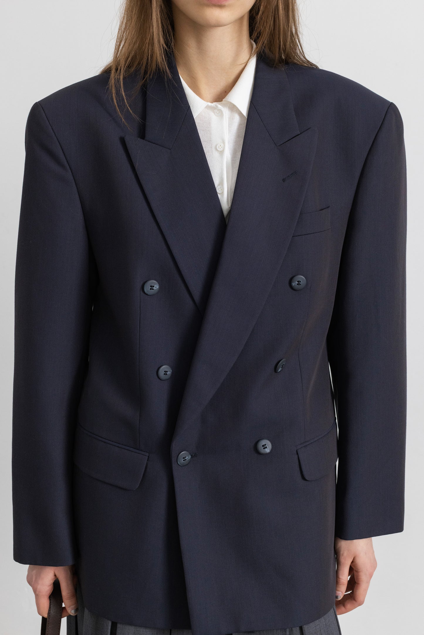 Vintage Dark Blue Wool Blazer