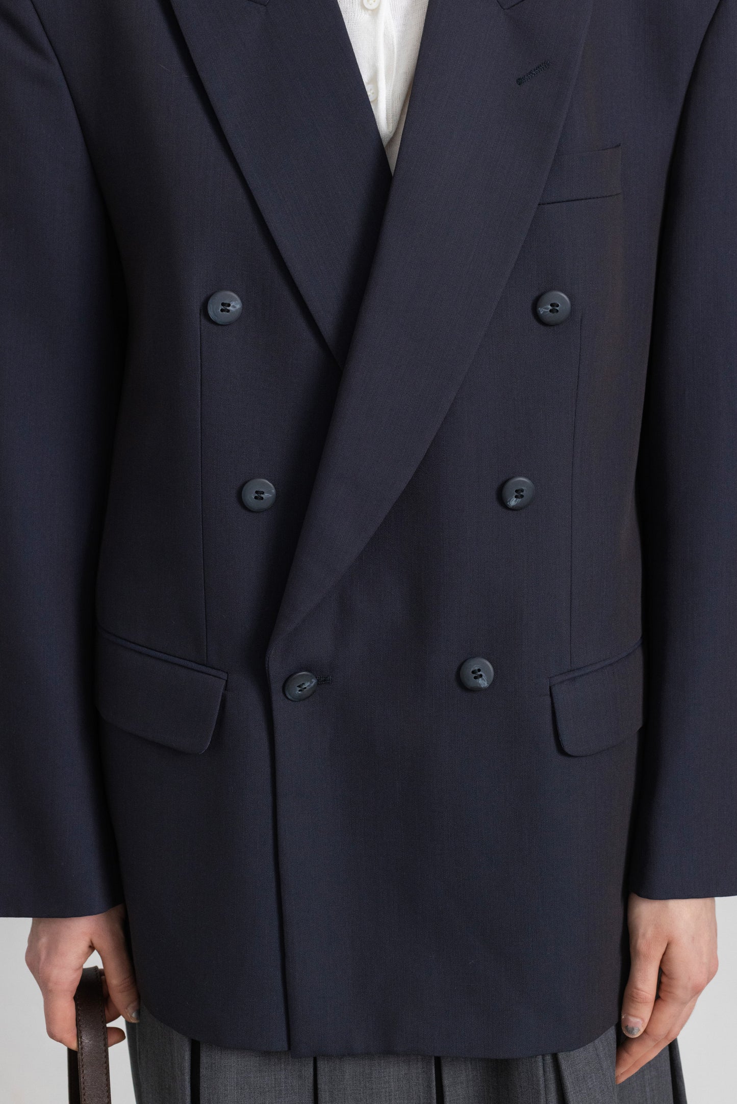 Vintage Dark Blue Wool Blazer