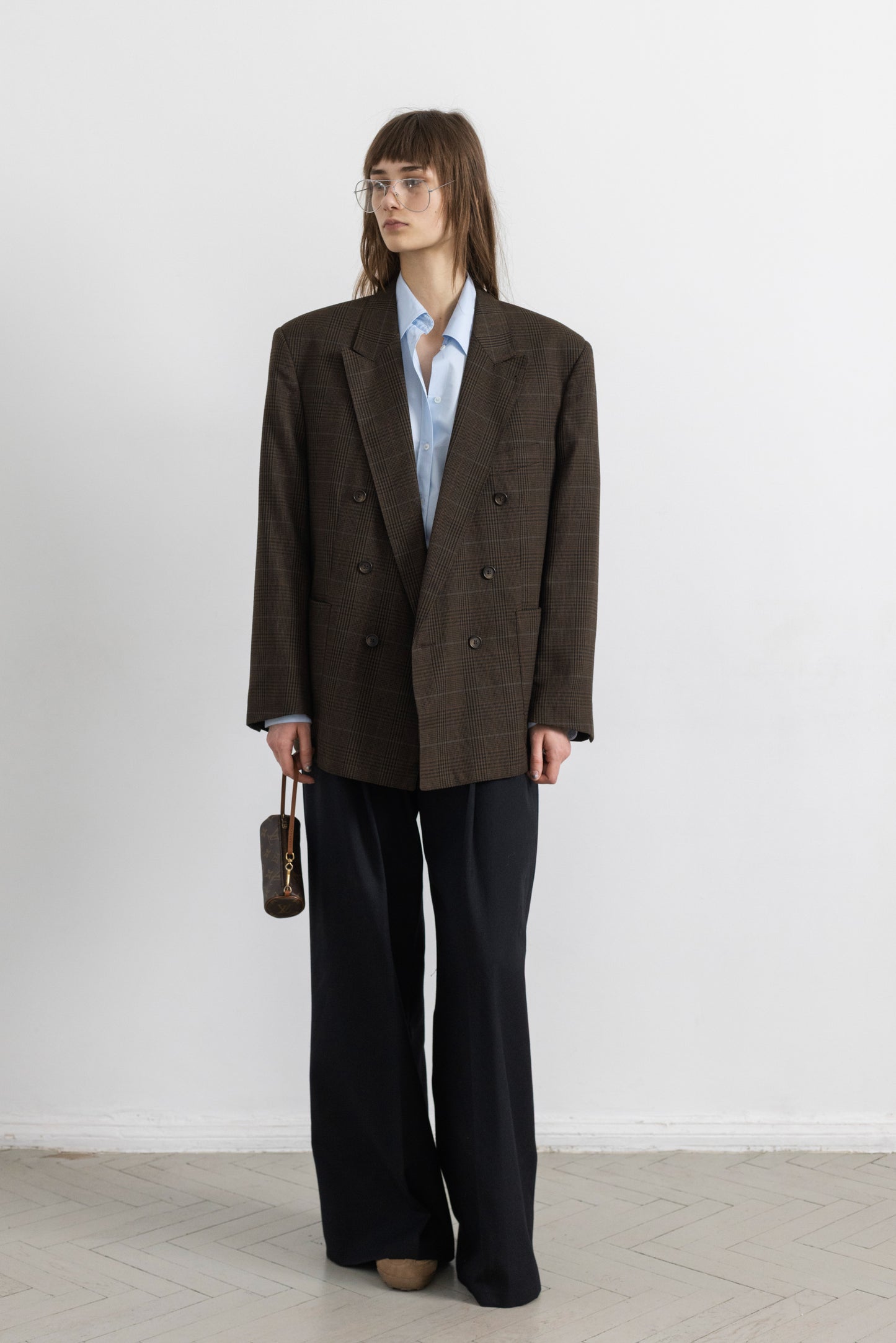 Vintage Brown Plaid Blazer