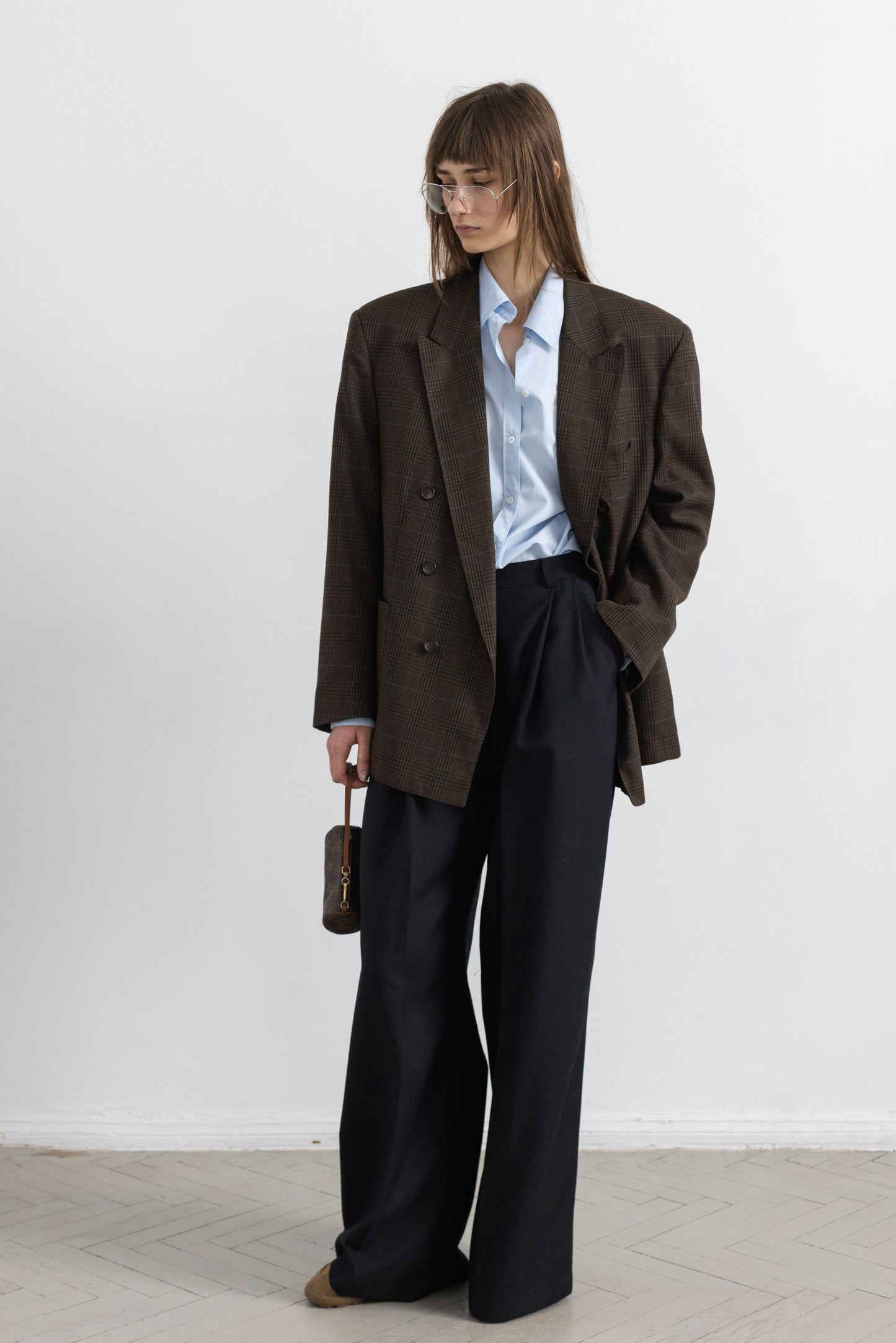 Vintage Brown Plaid Blazer